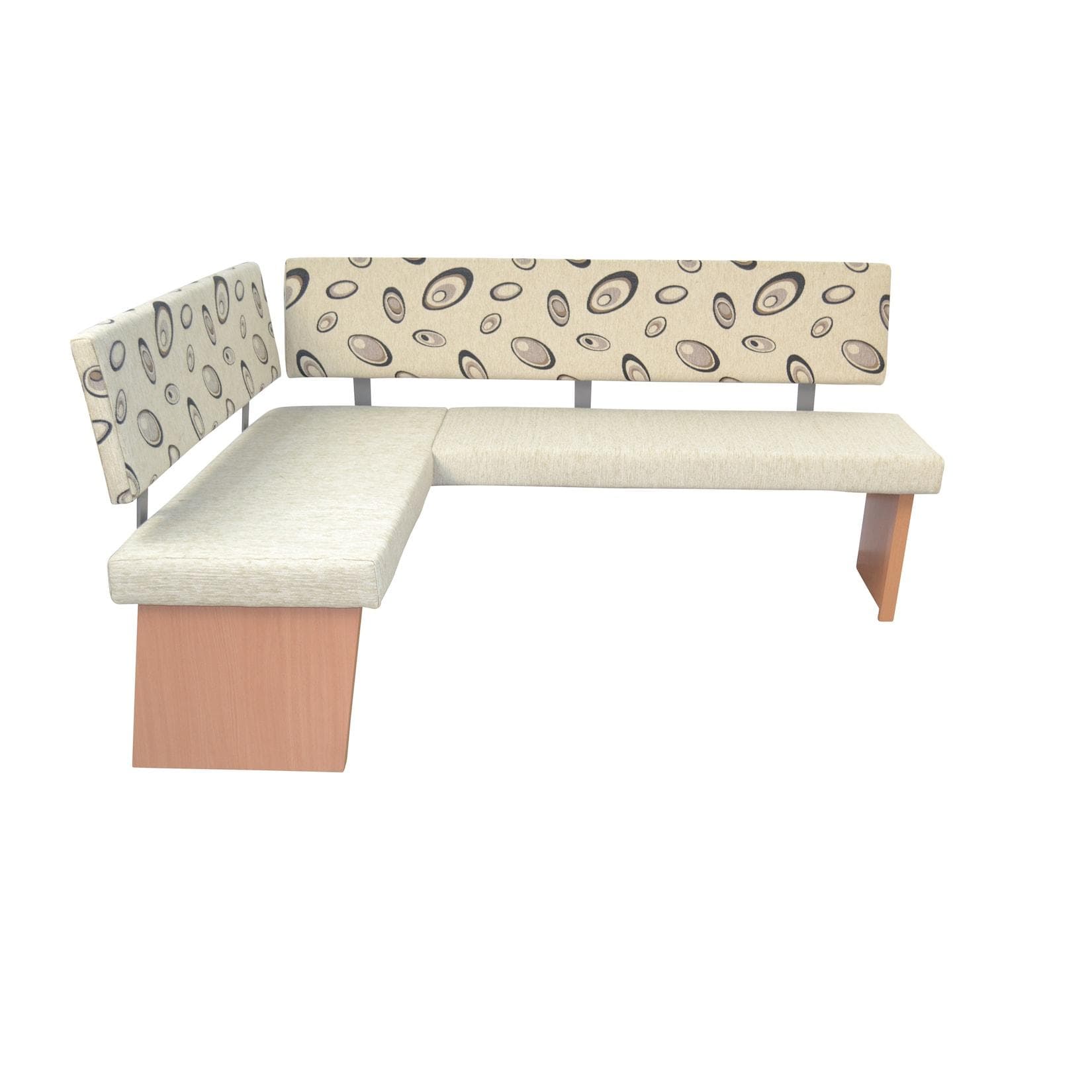 Freistehende Eckbank in 3 Holzfarben und Stoffvarianten