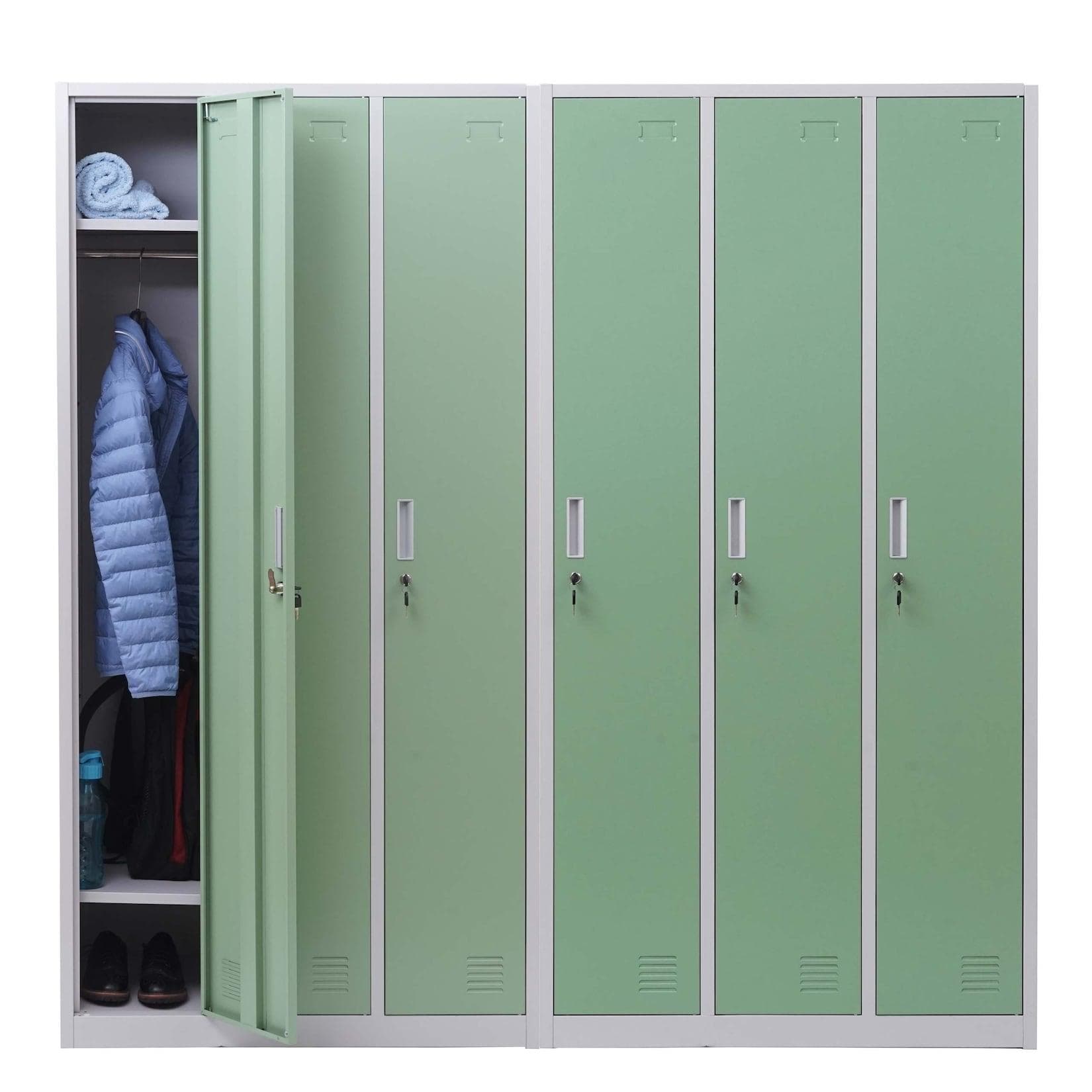 MCW Schließfach Preston T829 Metall 6 Fächer Grün