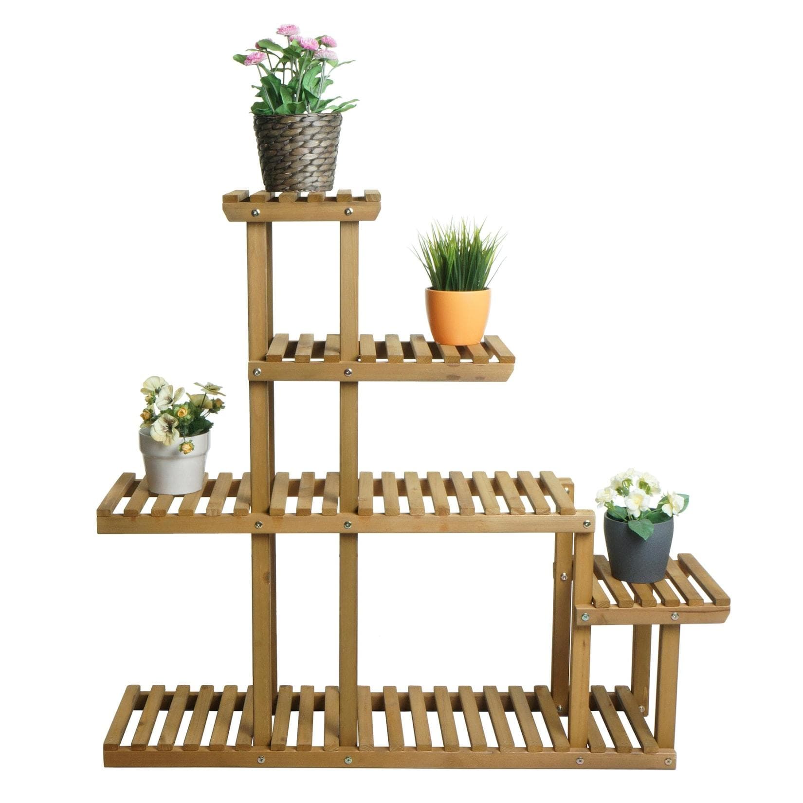 MCW Pflanzregal Blumentreppe 5 Ablagen Braun Outdoor