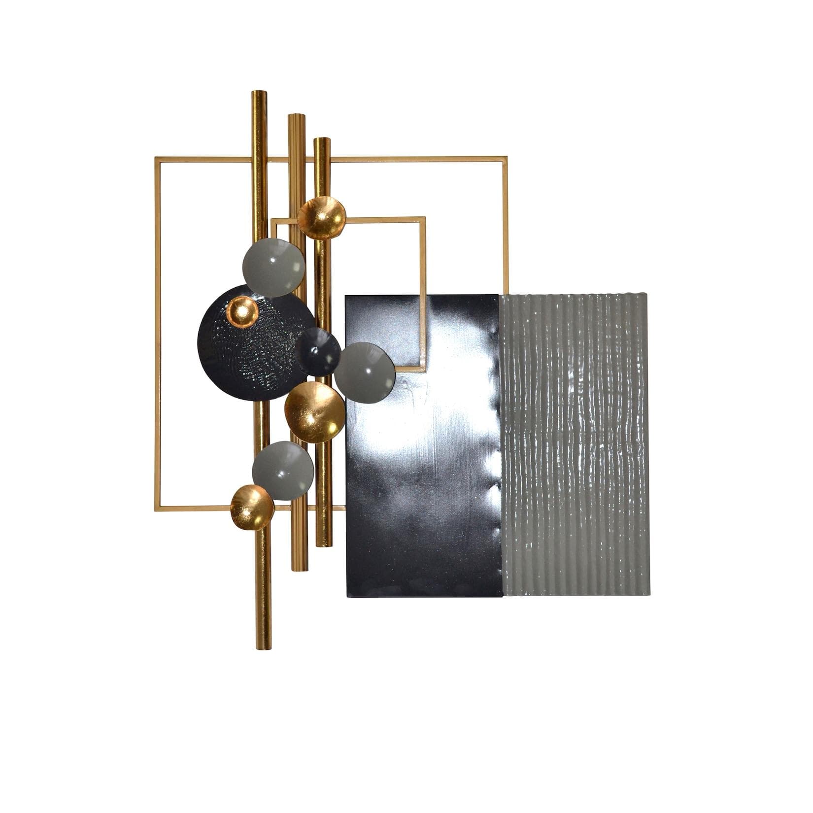 möbel direkt online Wanddekoration Johannes Grau/Schwarz/Gold Metall