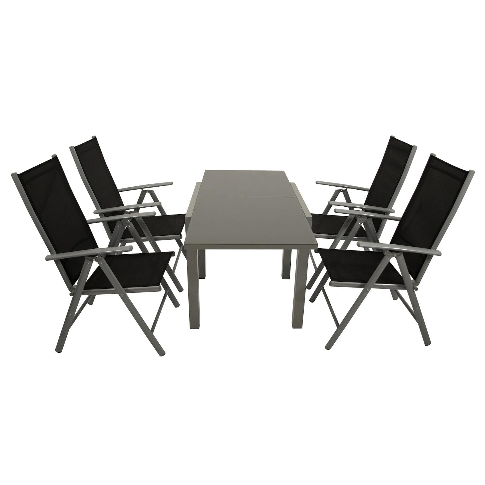 DEGAMO Garten-Essgruppe MARINA 5-teilig mit Klappsessel und Ausziehtisch
