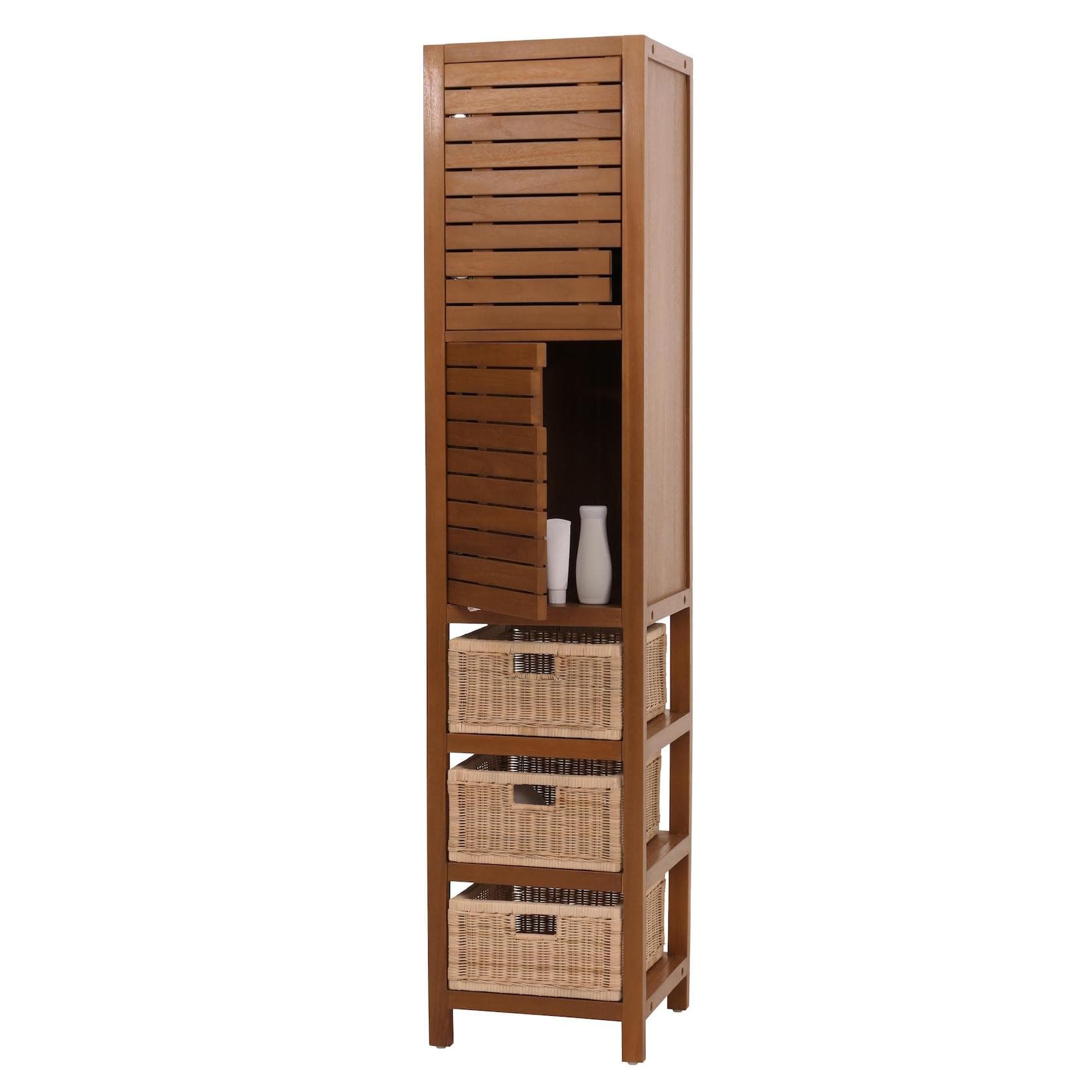 MCW Teak-Hochschrank Badschrank Highboard B-Grade Teak