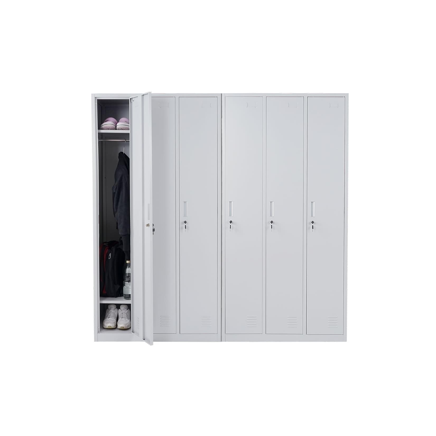 MCW Schließfach Preston T829 Metall 6 Fächer Grau
