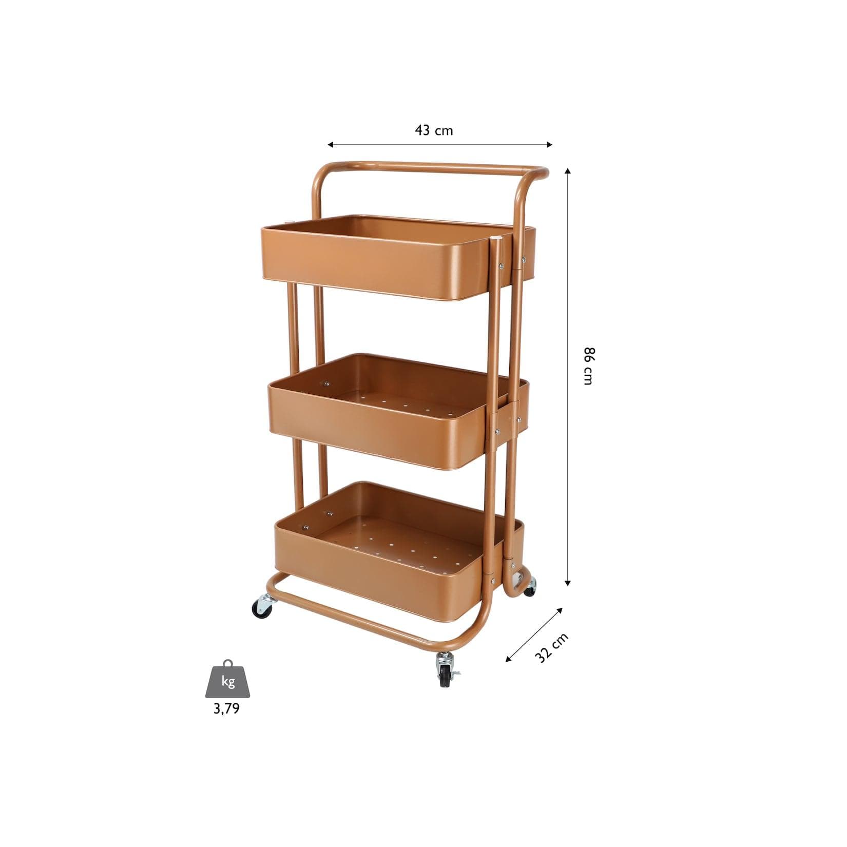 ECHTWERK Servierwagen - Mobiler Küchenhelfer in Schwarz