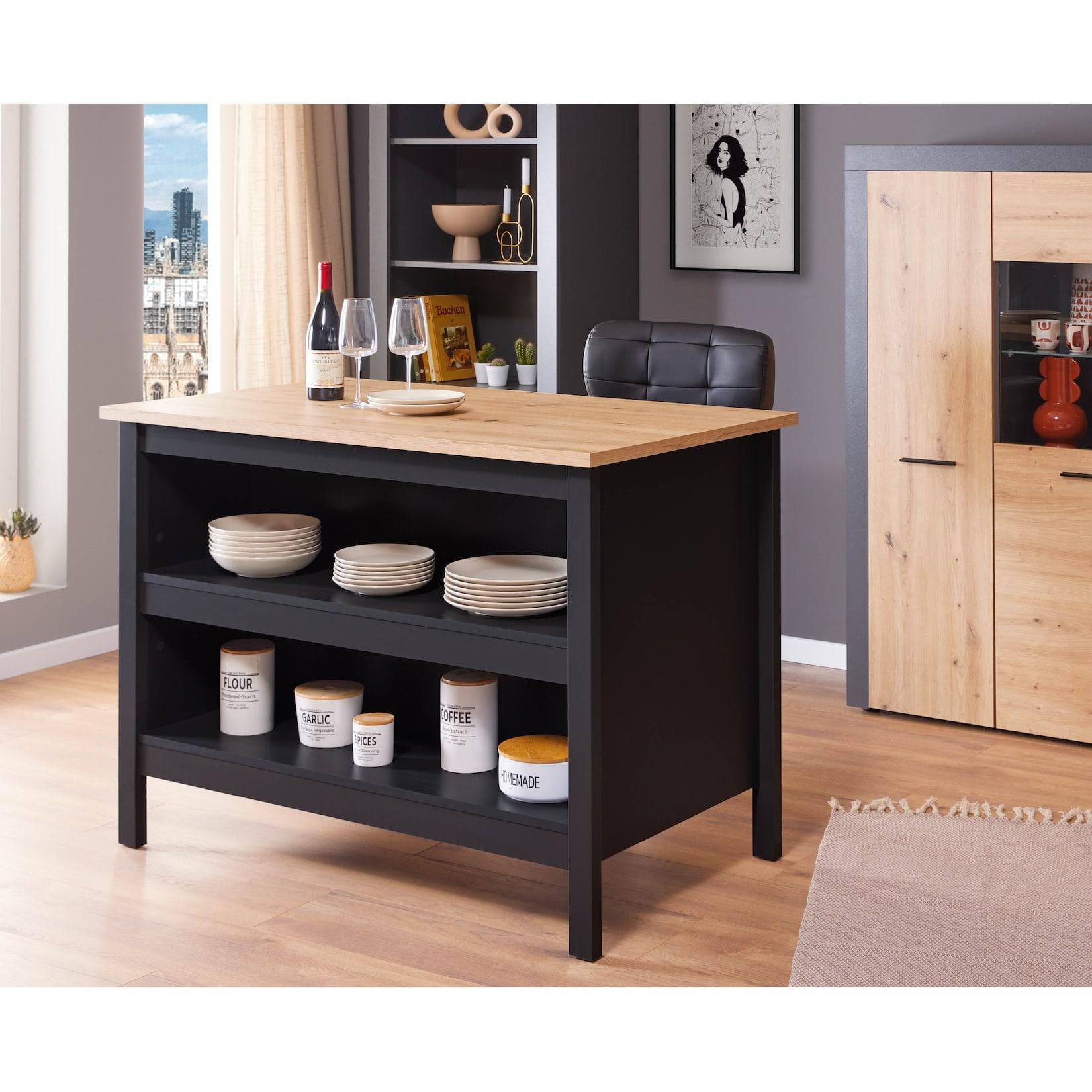 Moderne Kücheninsel mit kratzfester Arbeitsplatte