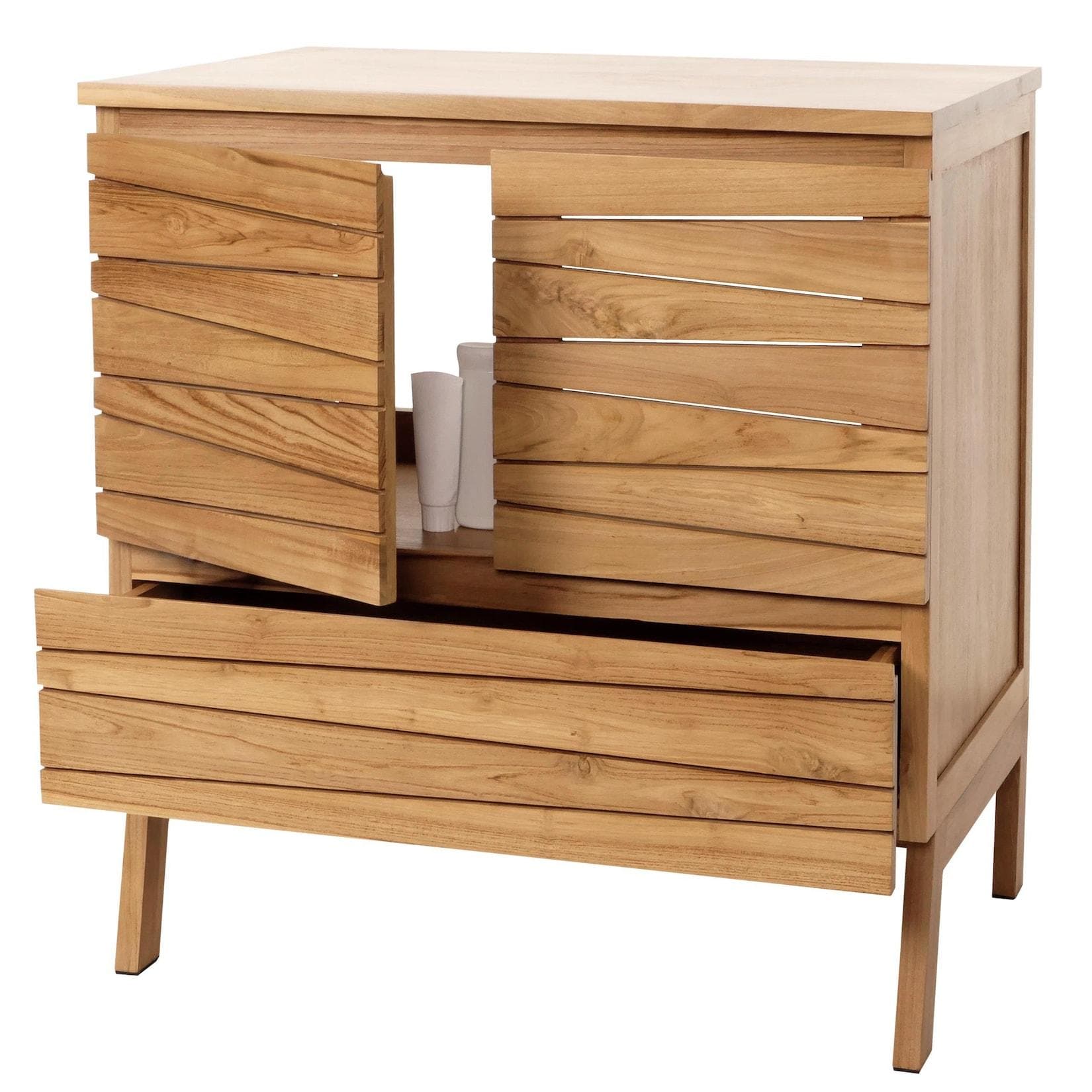 MCW Teak-Waschbeckenunterschrank B-Grade Teak Kernholz