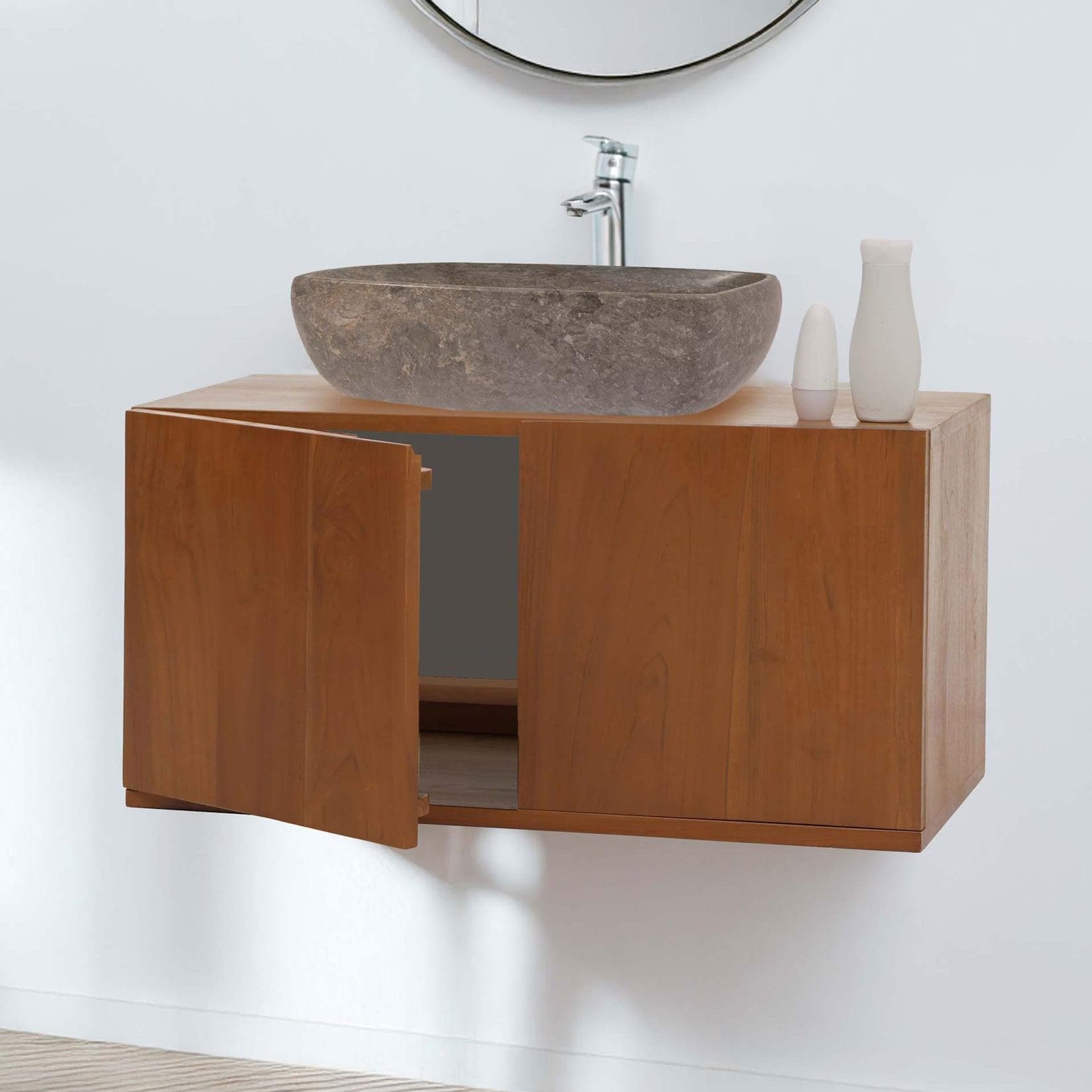 MCW Teak-Waschbeckenunterschrank B-Grade Kernholz 40x80x40cm