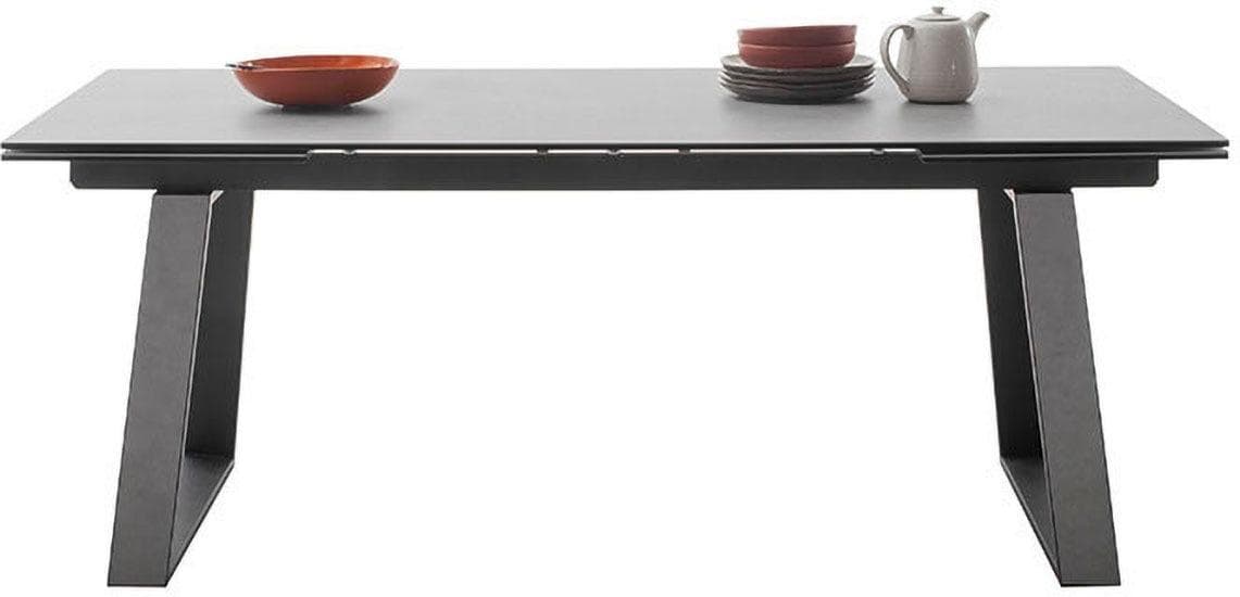 MCA furniture Esstisch NARBONNE Grau Schwarz Ausziehbar Keramik Glas