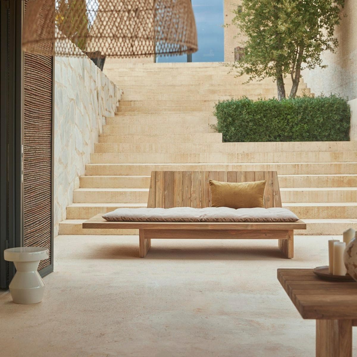 Gartenbank Joaquin aus massivem, recyceltem Teakholz