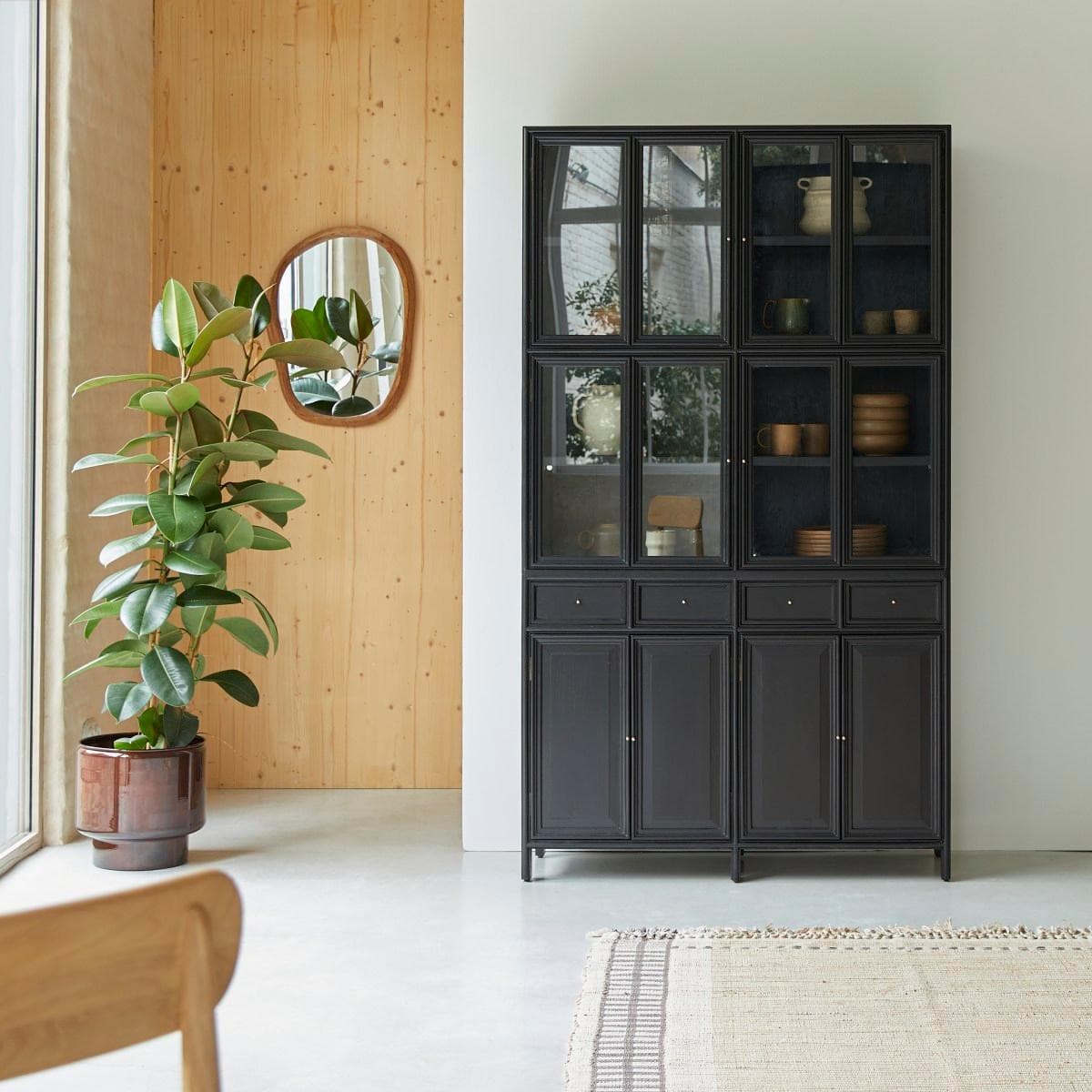 Tikamoon Geschirrschrank Mindi Schwarz 120 cm Buffet