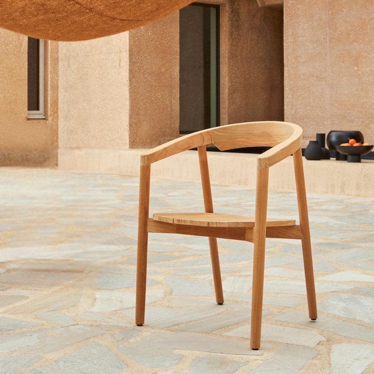 Tikamoon Gartenstuhl Francia Massivholz Teak Braun