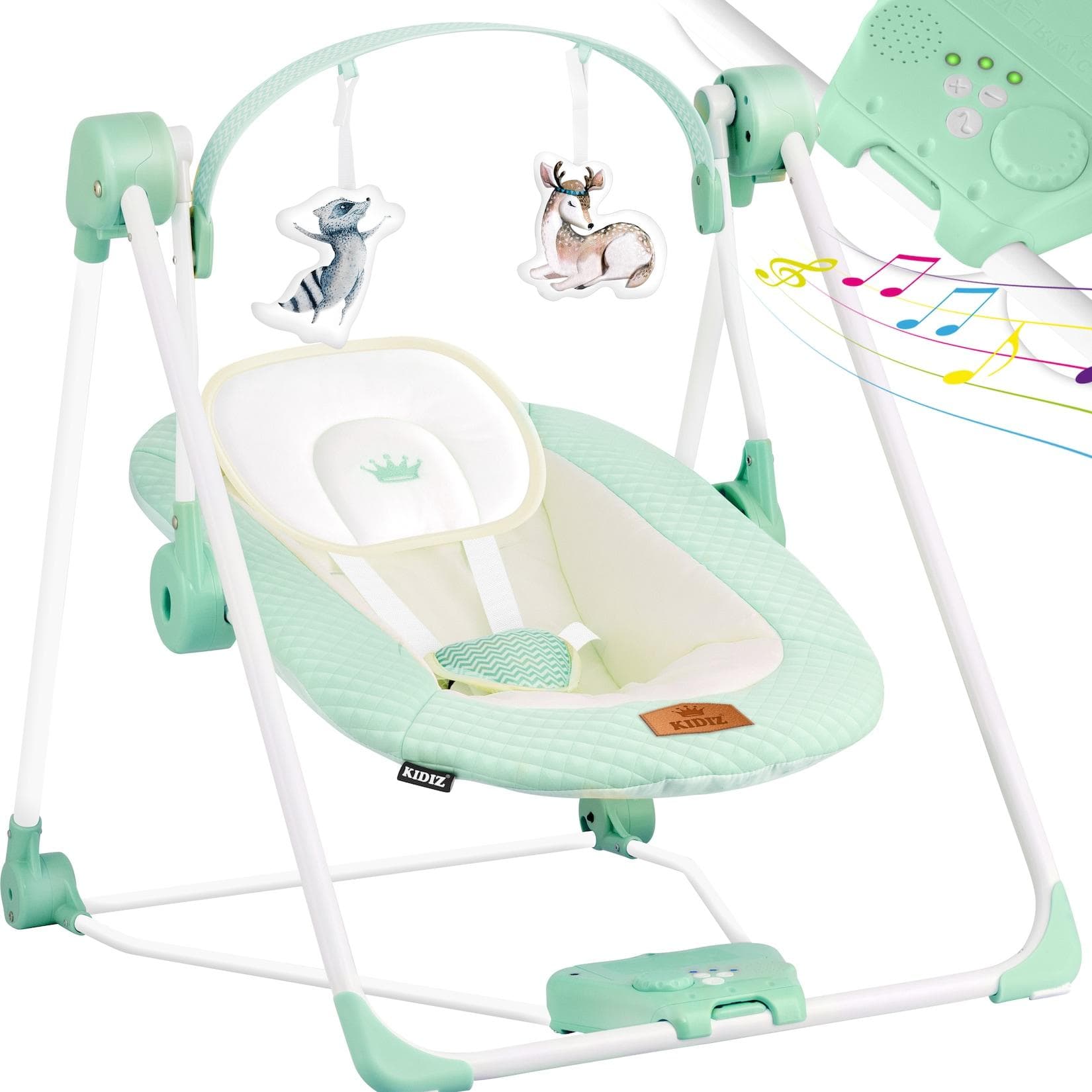 KIDIZ Babywippe mit 5 Geschwindigkeiten & Naturgeräuschen