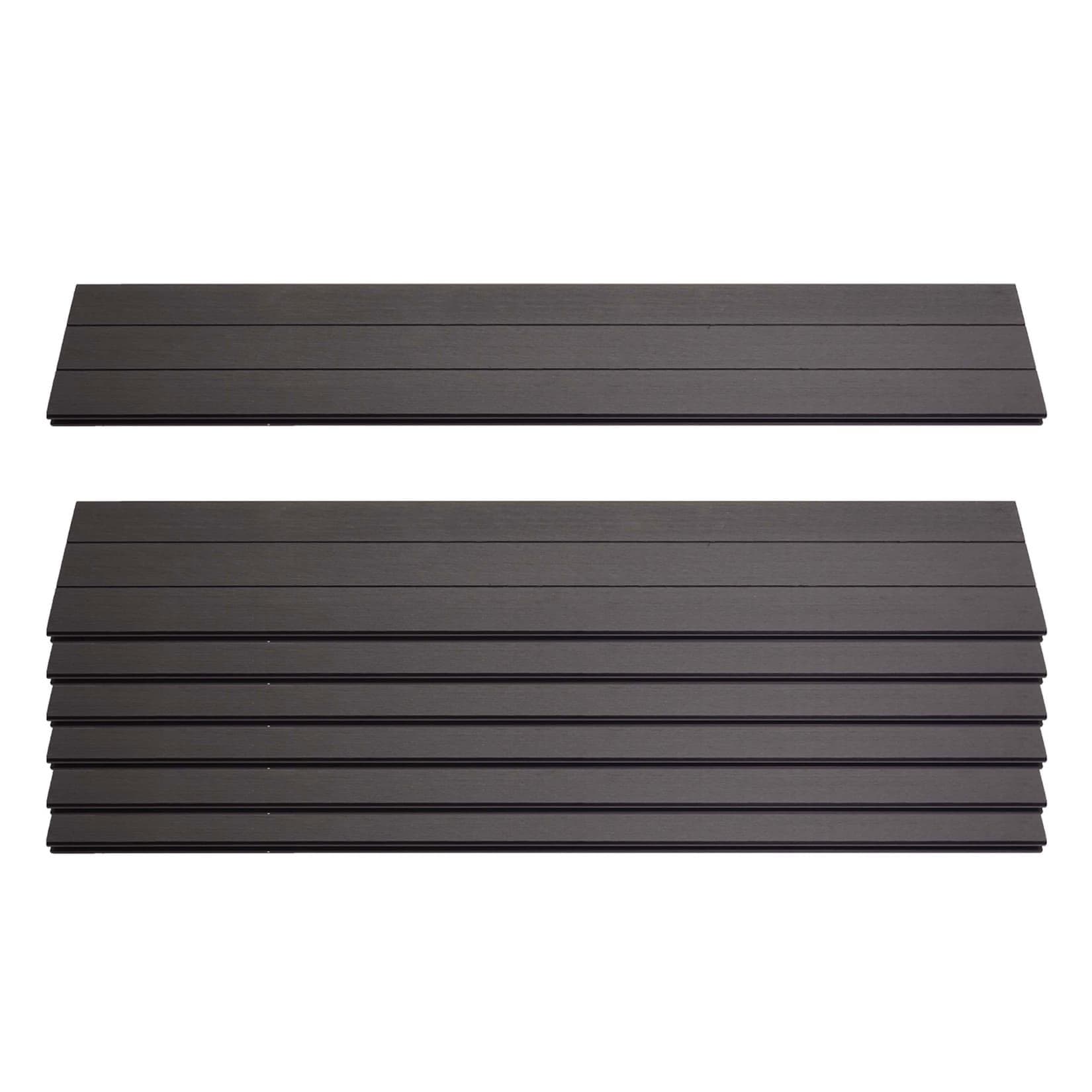 MCW 7er Set WPC-Sichtschutz Latten Anthrazit Windschutz
