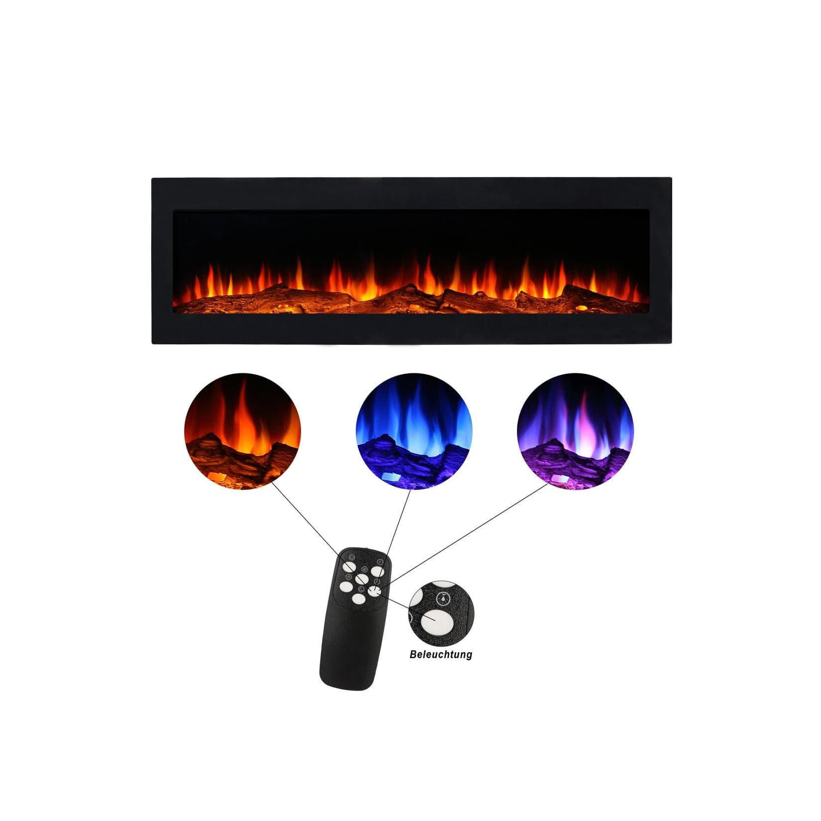 Sedex Elektrokamin Lausanne 105 cm Modernes Design LED-Flammeneffekt