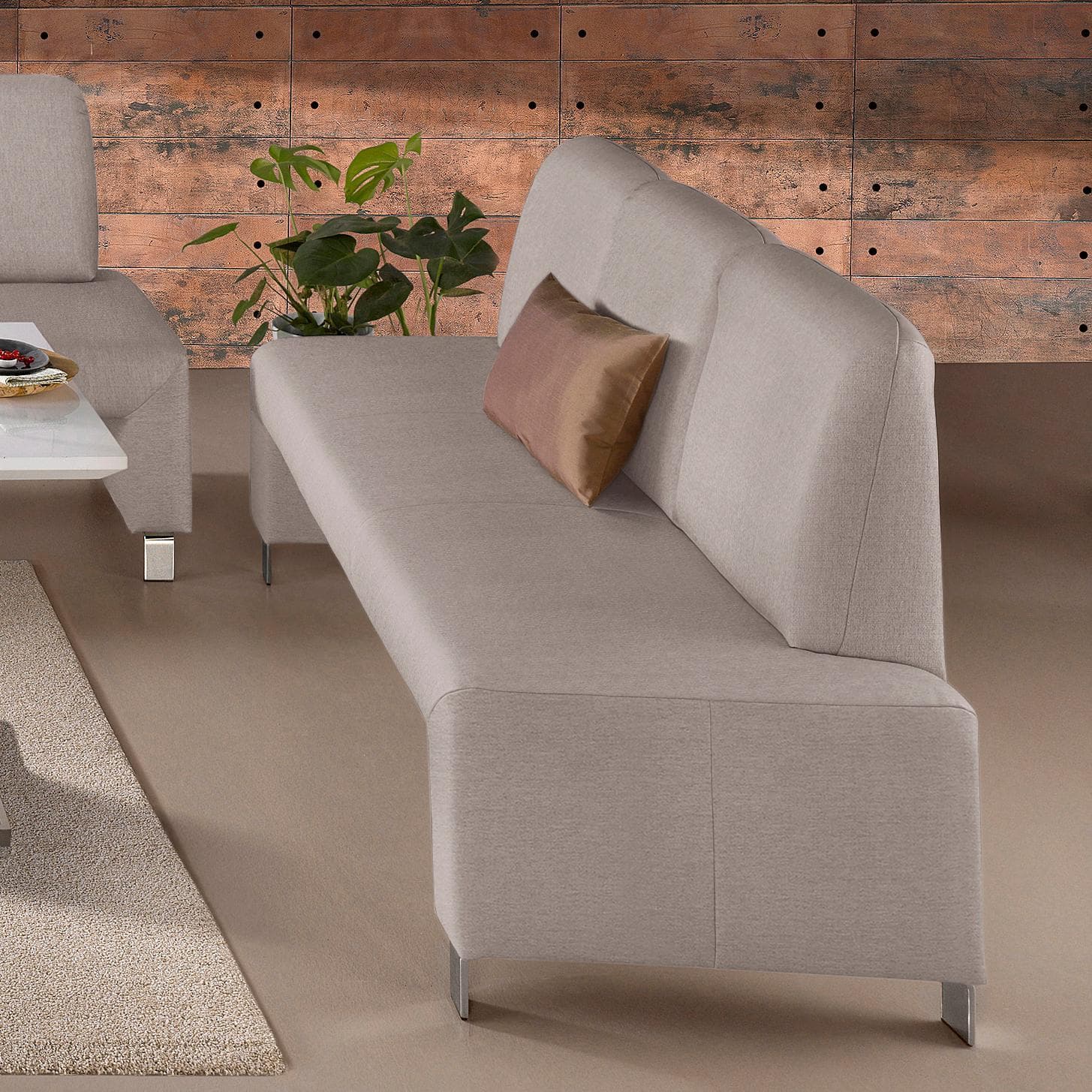exxpo Polsterbank Intenso Beige mit Rückenlehne