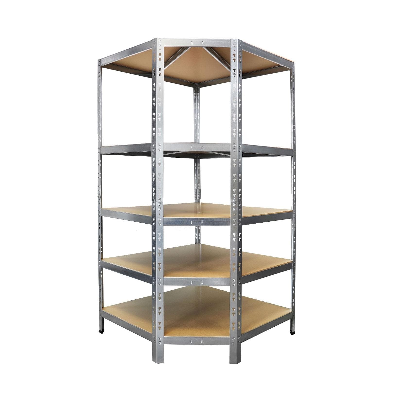 Stabiles Stahlblech-Eckregal - 5 Ebenen für hohe Traglast