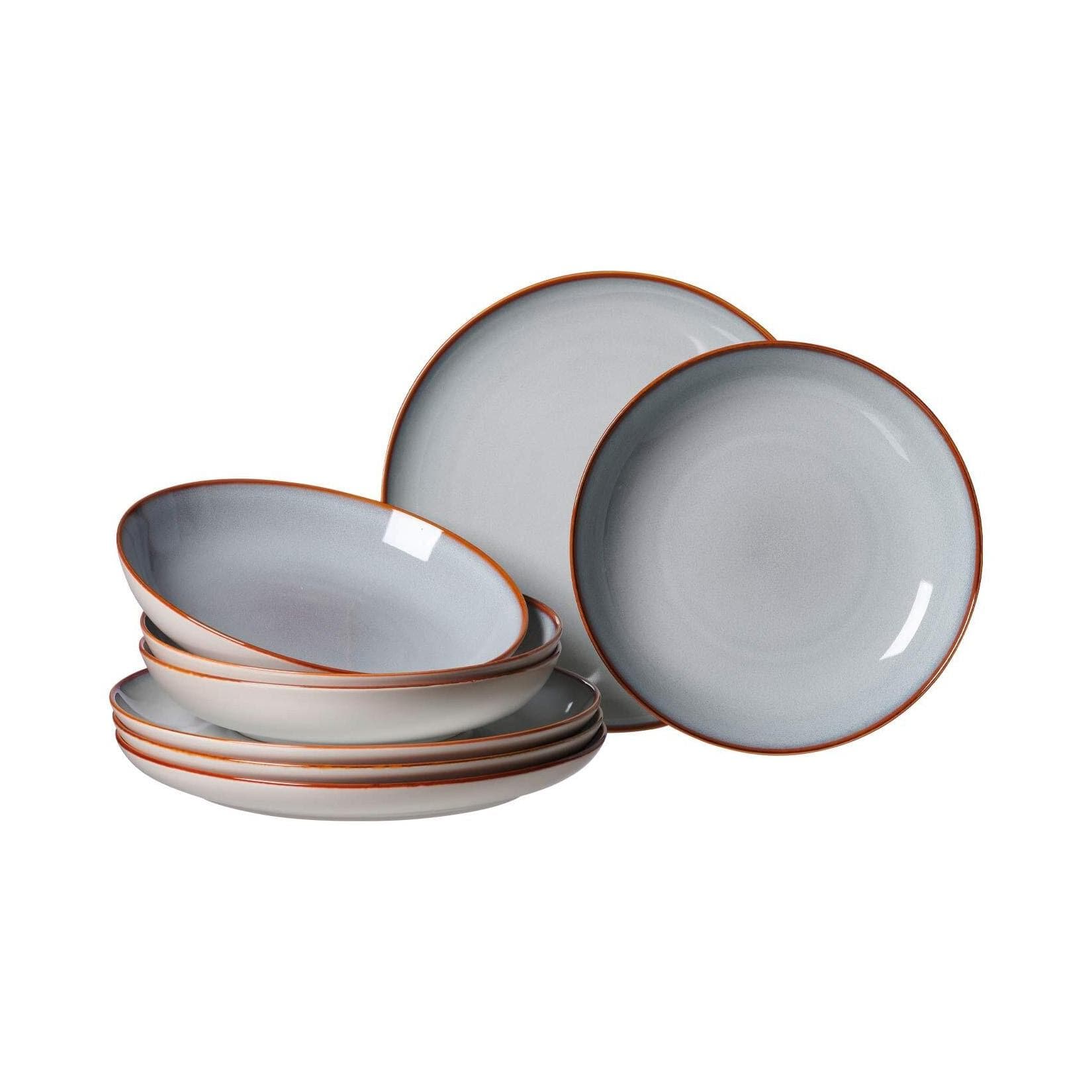 Ritzenhoff & Breker Tafelservice PORTOFINO 8er Set Grau-Braun Porzellan
