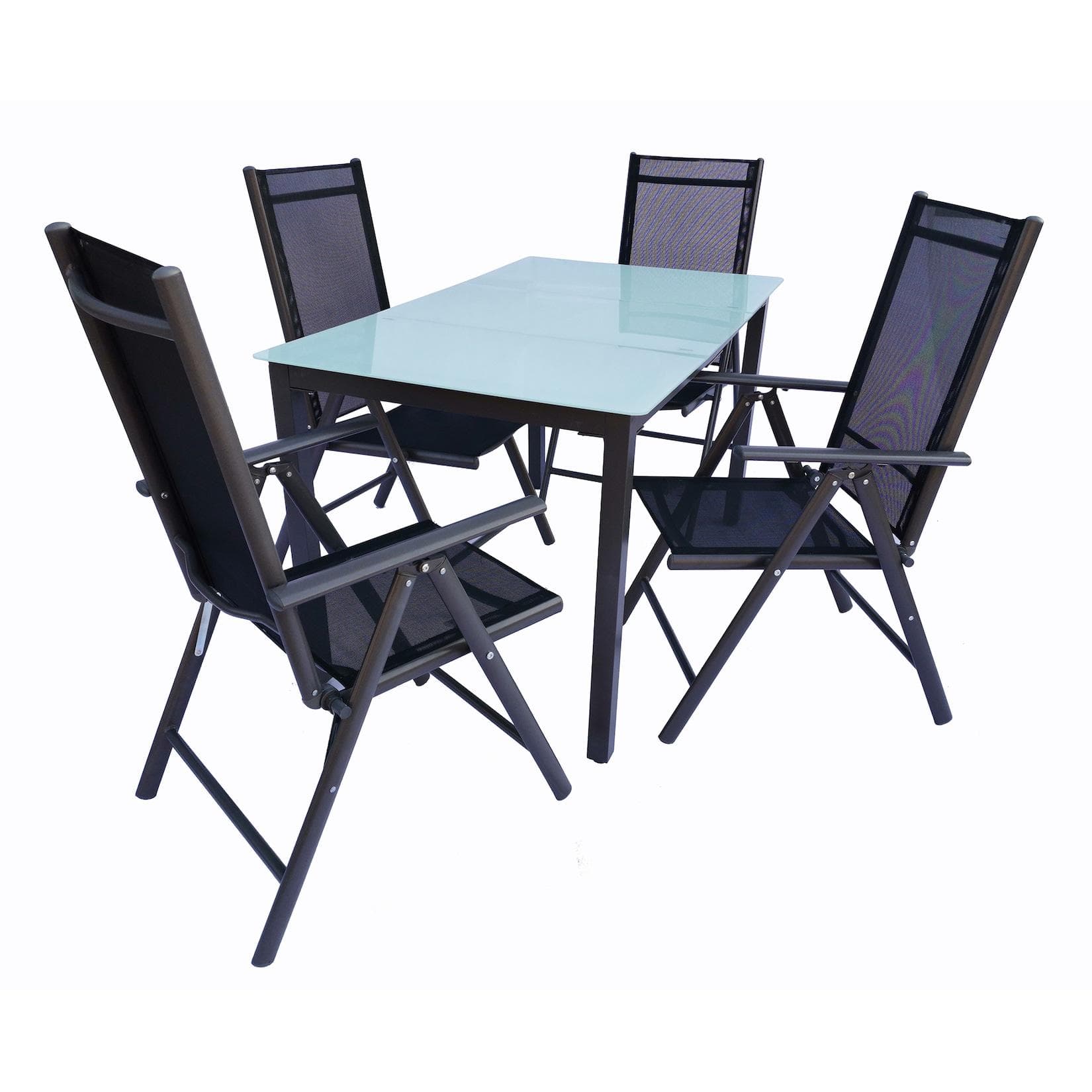 VCM 5-tlg. Gartenmöbel Set Sitzgruppe Essgruppe 1x Tisch, 4x Stühle