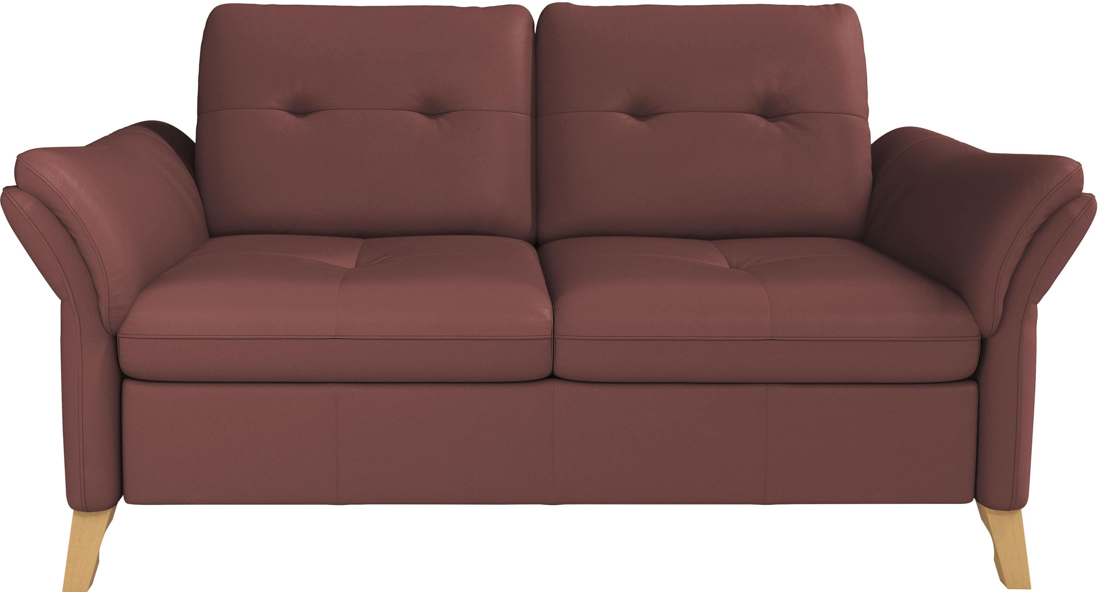 Sit & More 3-Sitzer Sofa Göteborg Merlot Naturleder mit Sitztiefenverstellung