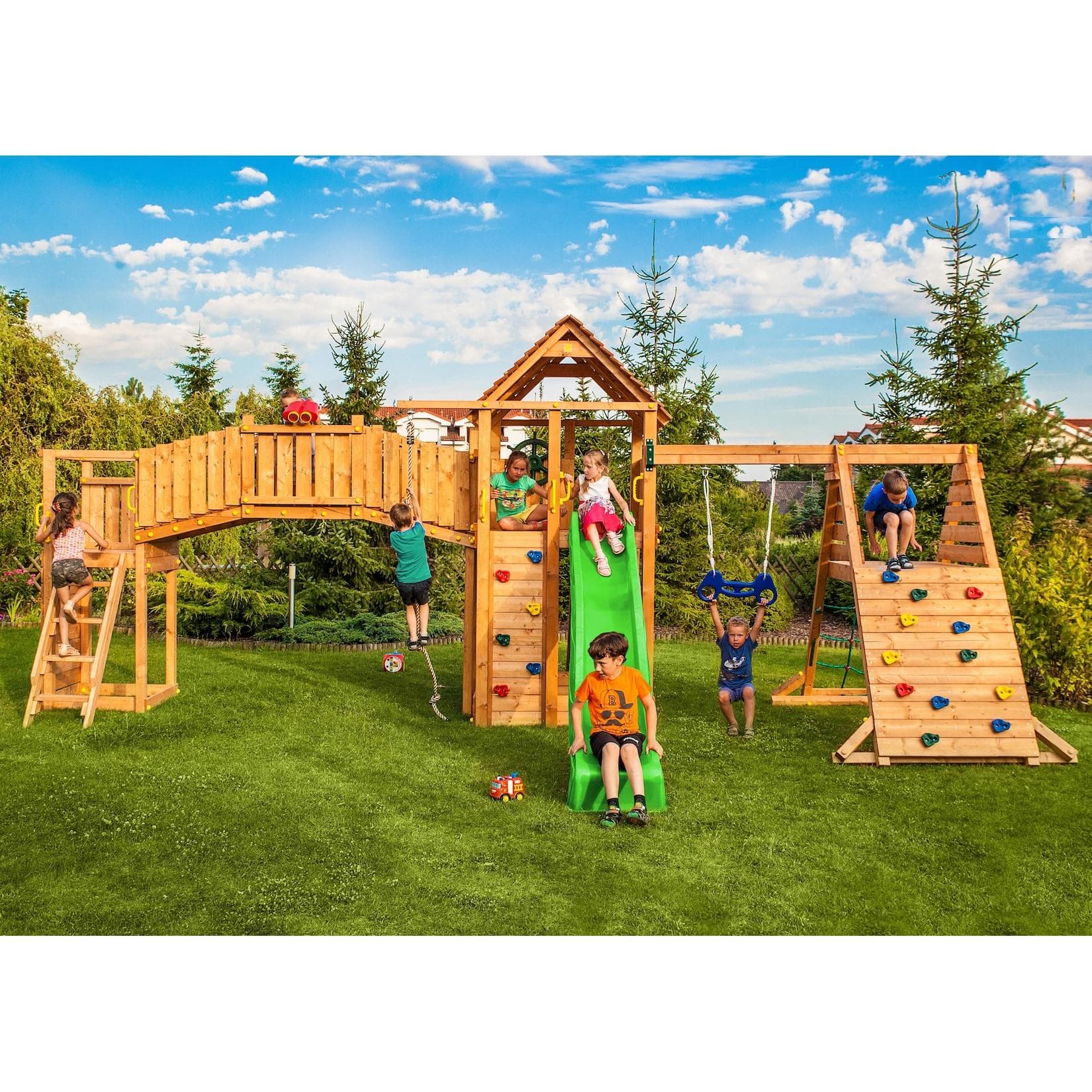 FUNGOO MAXI SET Spielturm Klettergerüst FUN GYM Bunt