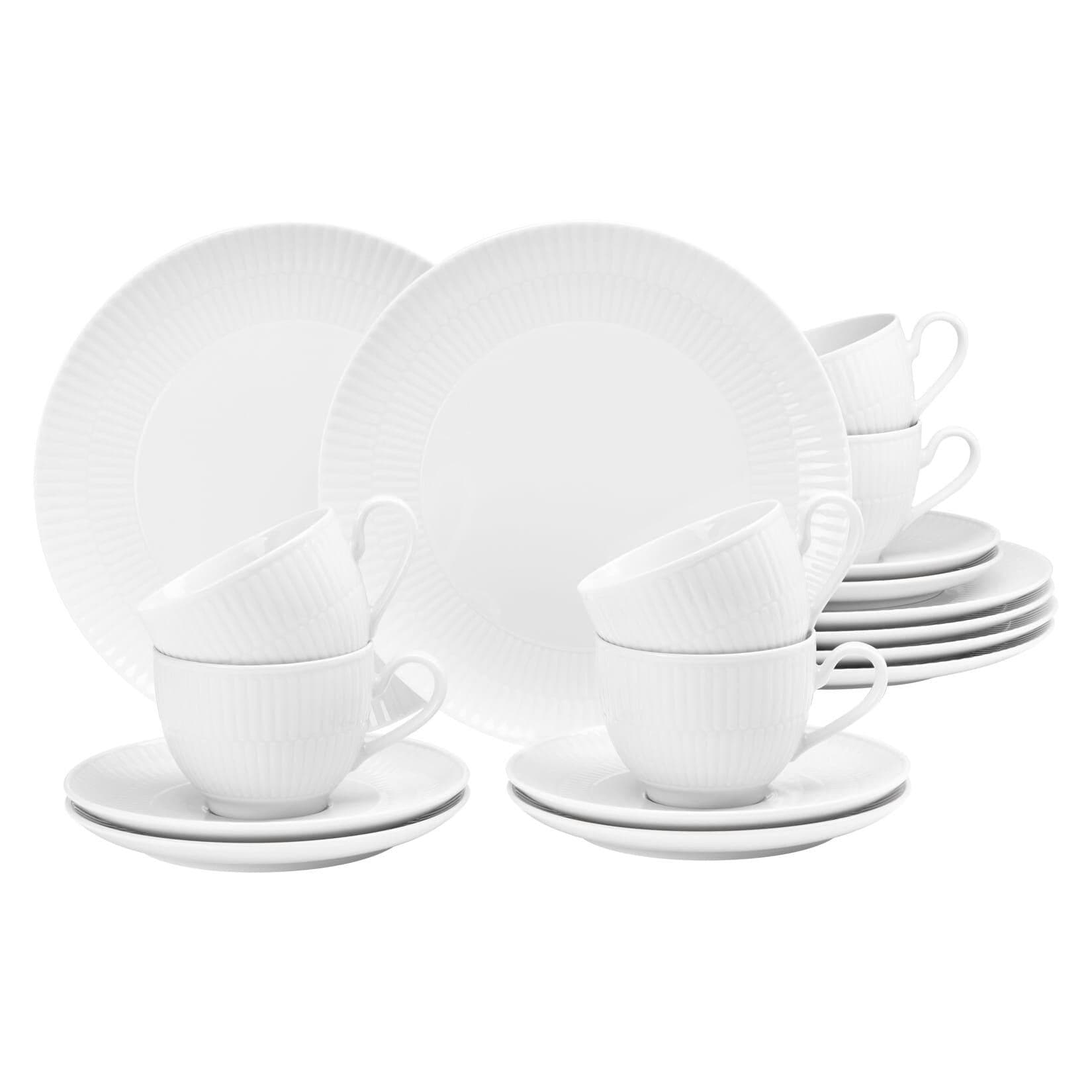 Seltmann Weiden Kaffeeservice Amina 18er Set Weiß Hartporzellan