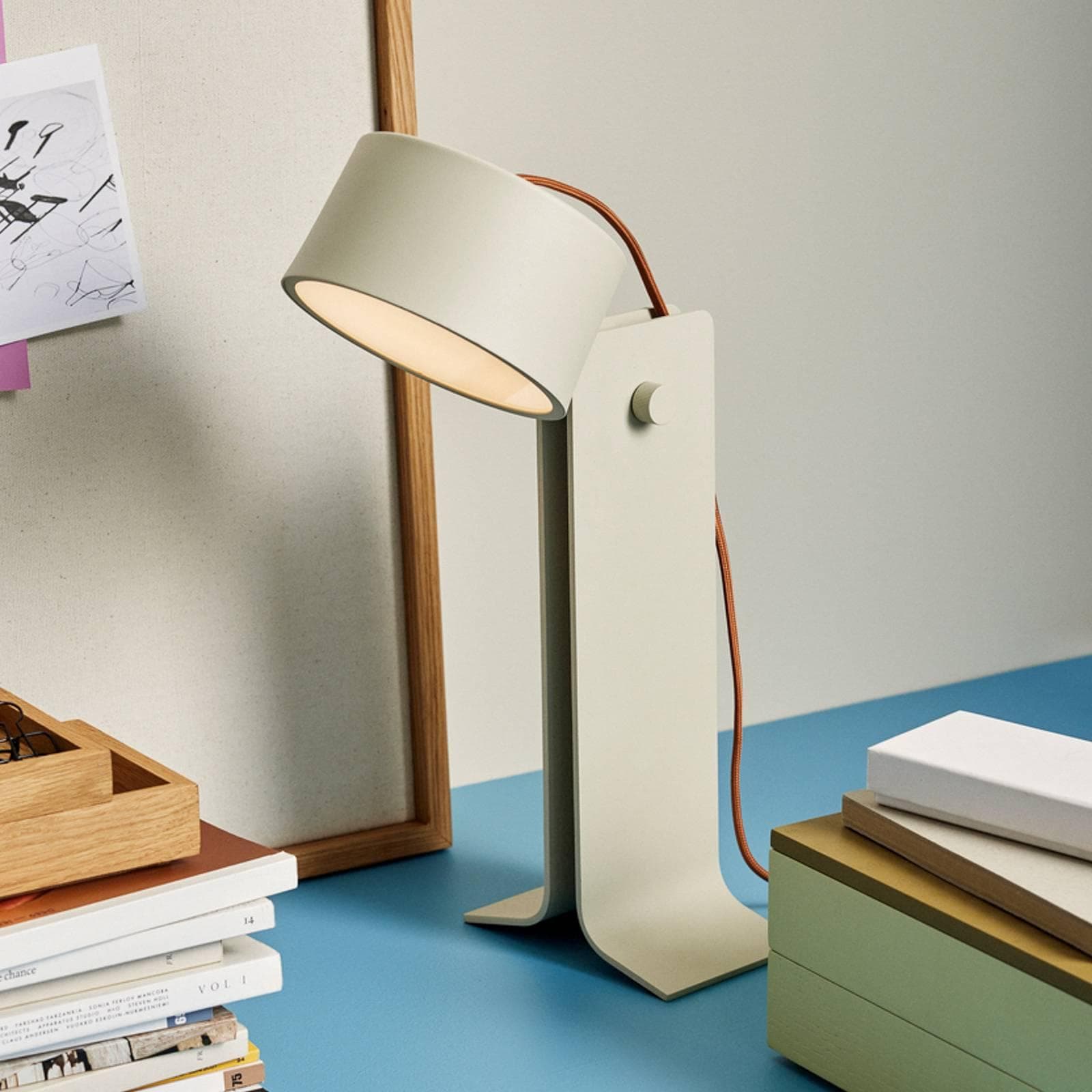 HÜBSCH LED-Tischleuchte Crea Sandfarben Aluminium Eisen