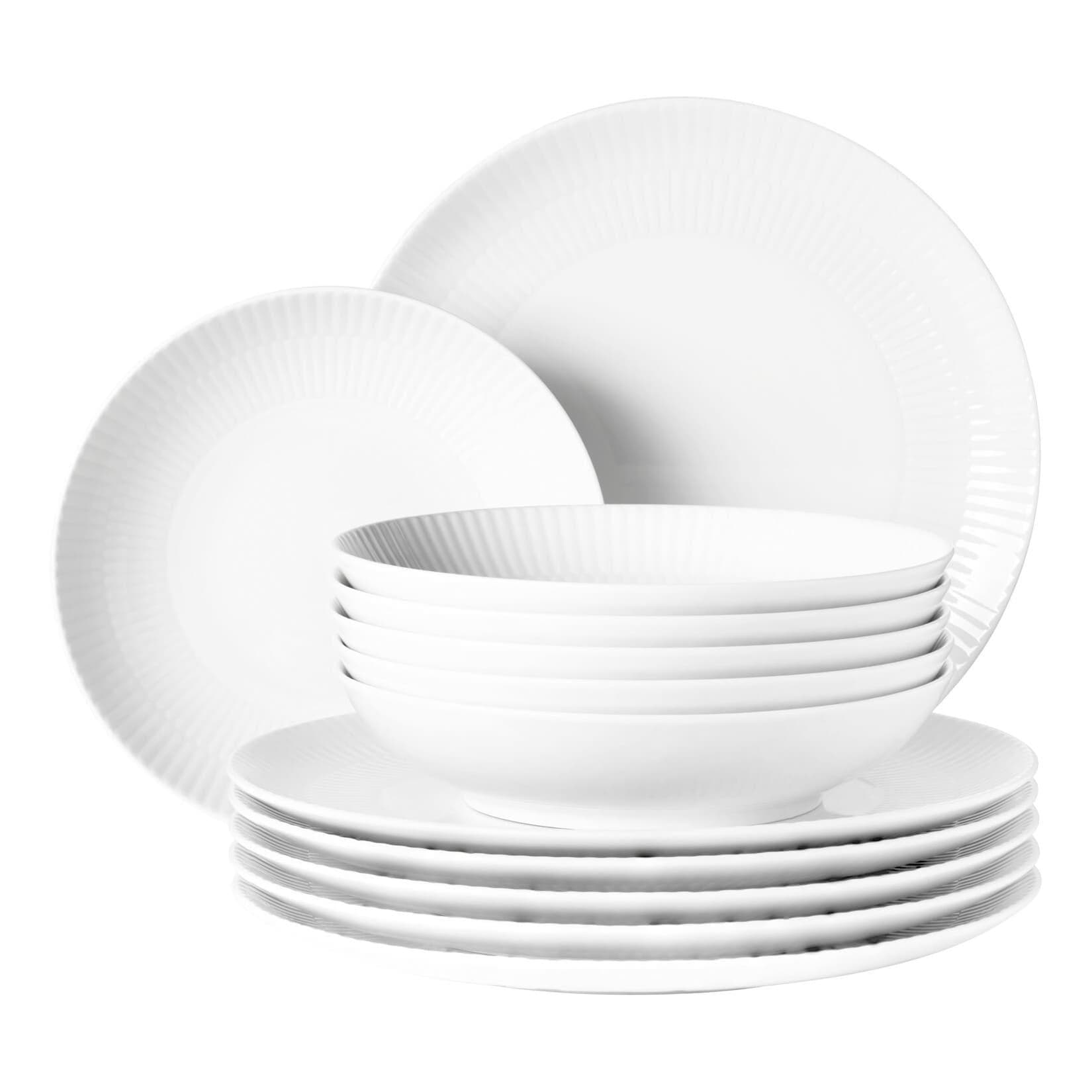Seltmann Weiden Tafelservice Amina 12er Set Weiß Hartporzellan