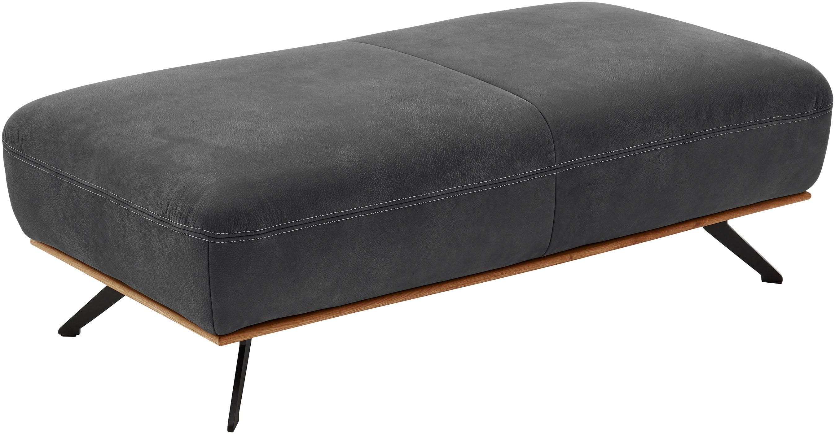 DIE PLANBAR Polsterhocker 135cm Anilinleder Graphit