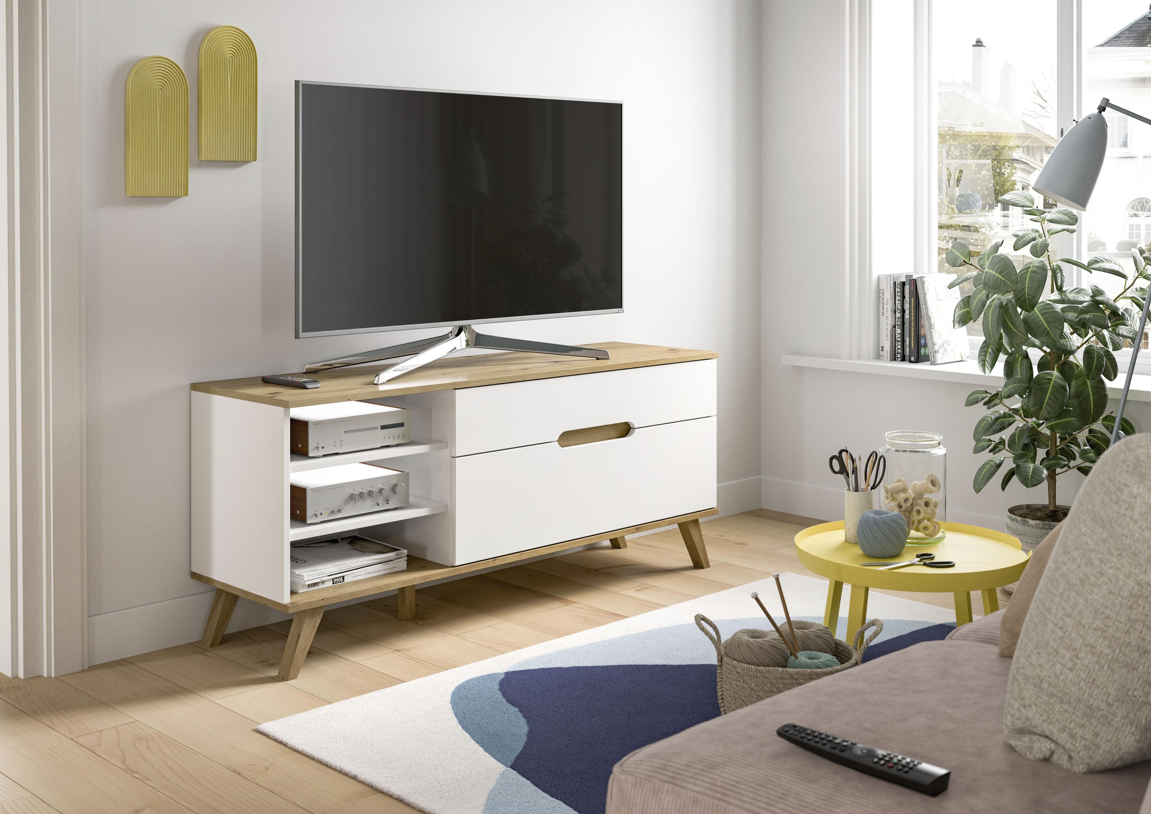 HOME AFFAIRE Lowboard Alesund Weiß Nox Oak 140cm