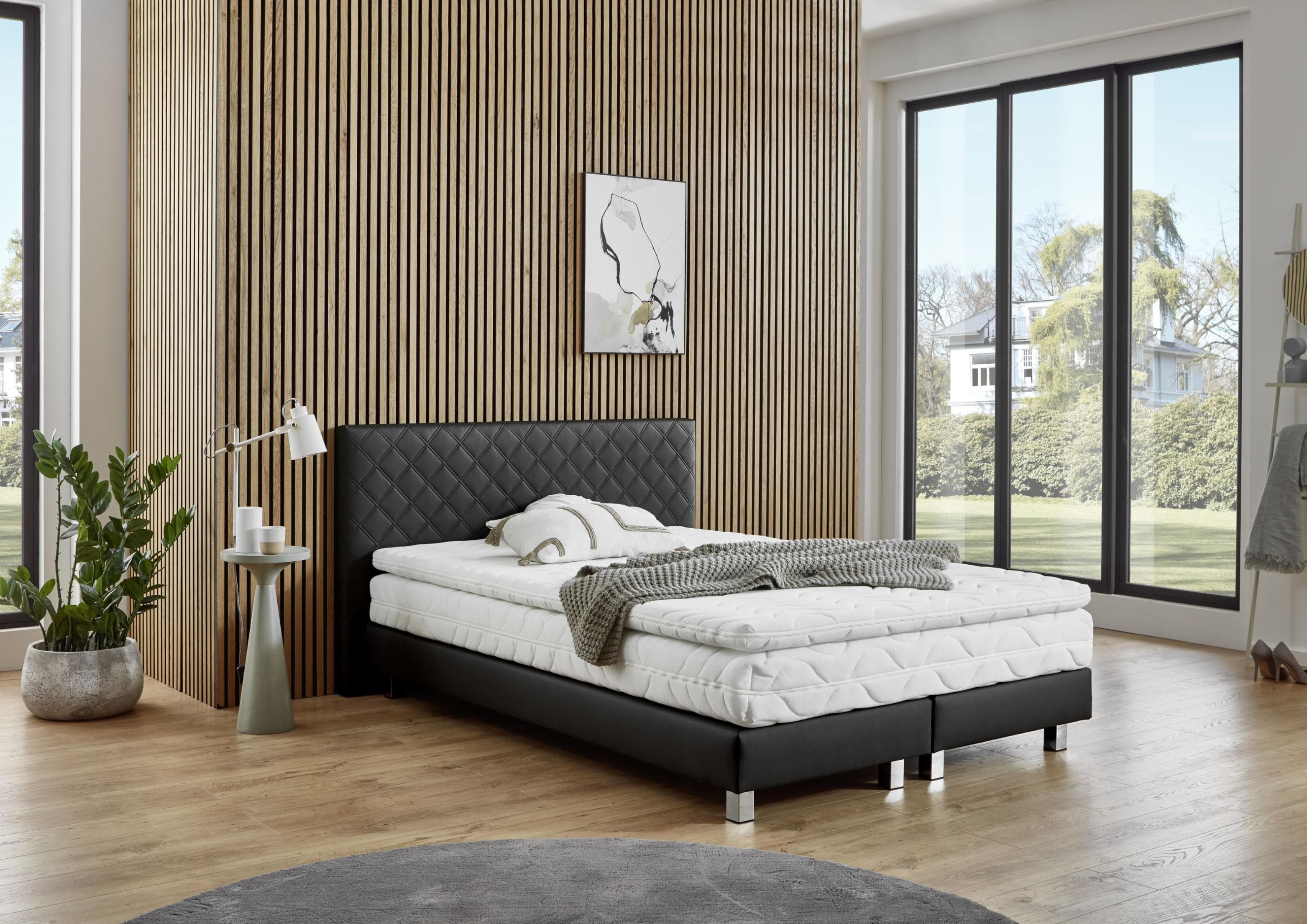 Boxbett Kyoto Schwarz 155x210cm Westfalia Schlafkomfort mit Matratze