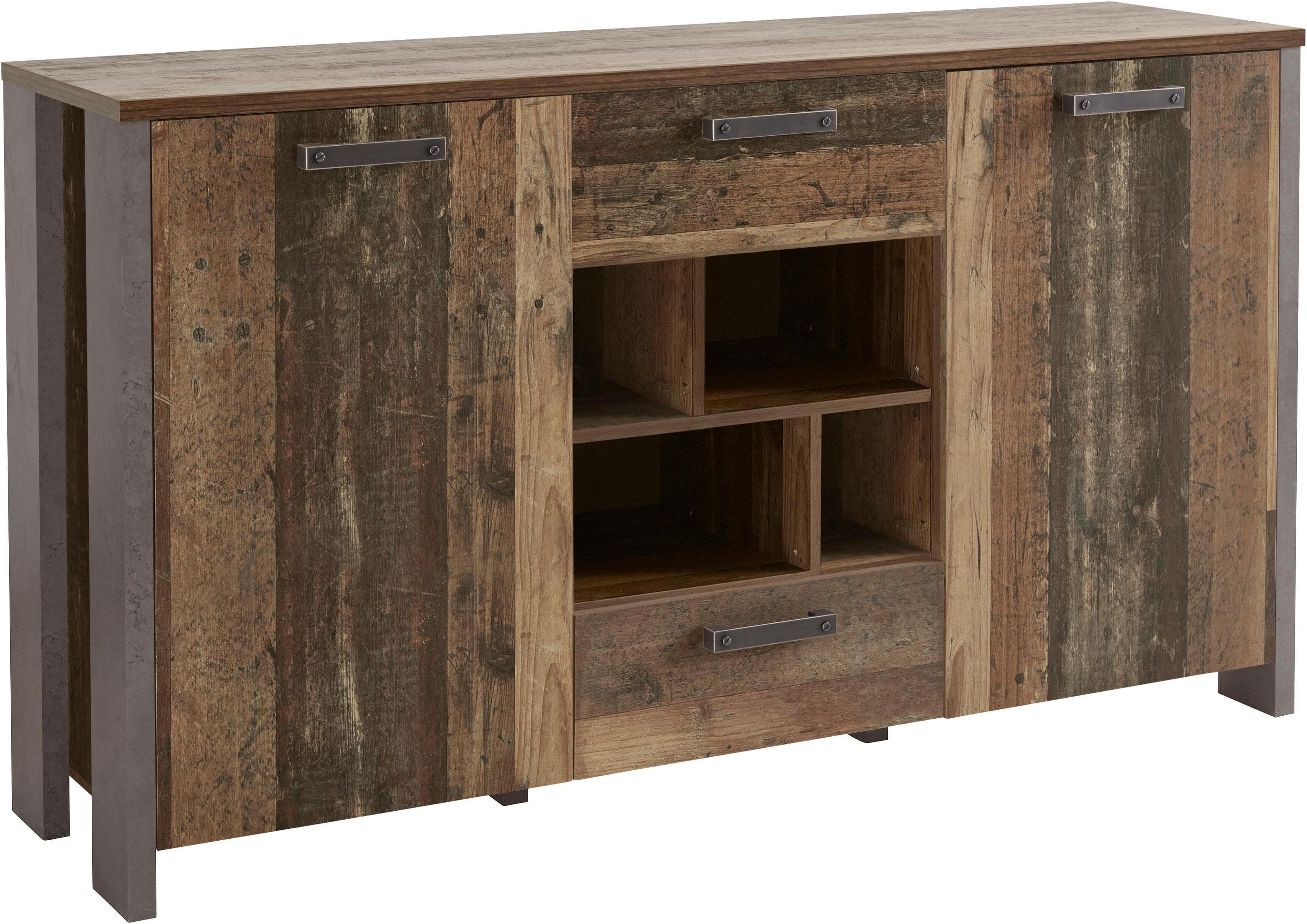 Sideboard FORTE Clif Grau Old Wood Vintage Beton Optik