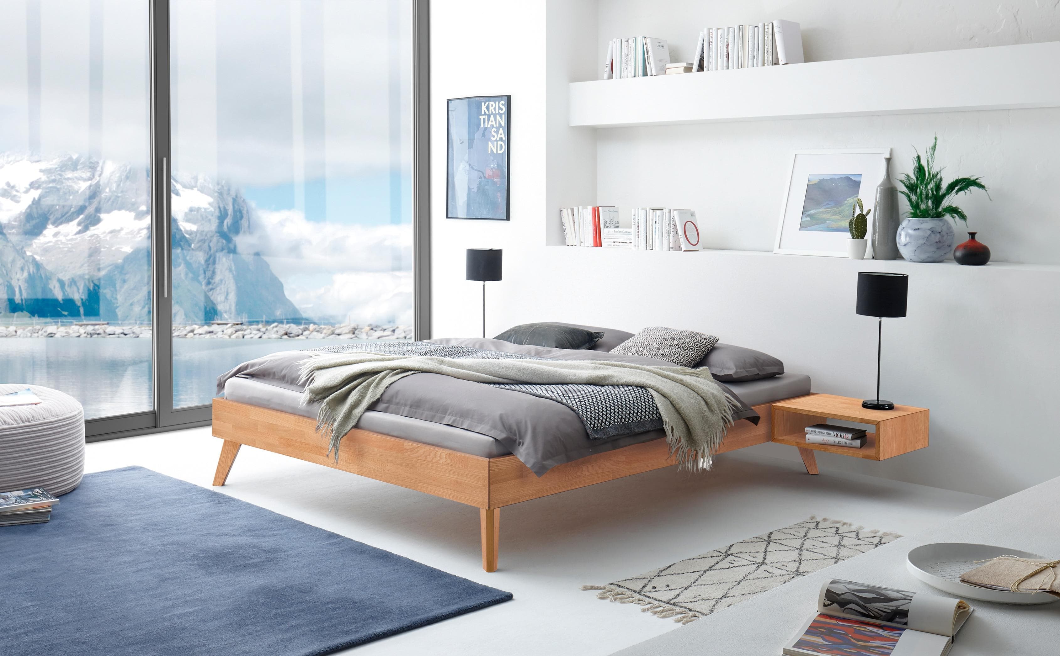 Hasena Calvari Massivholzbett Eiche Bianco Geölt Modern