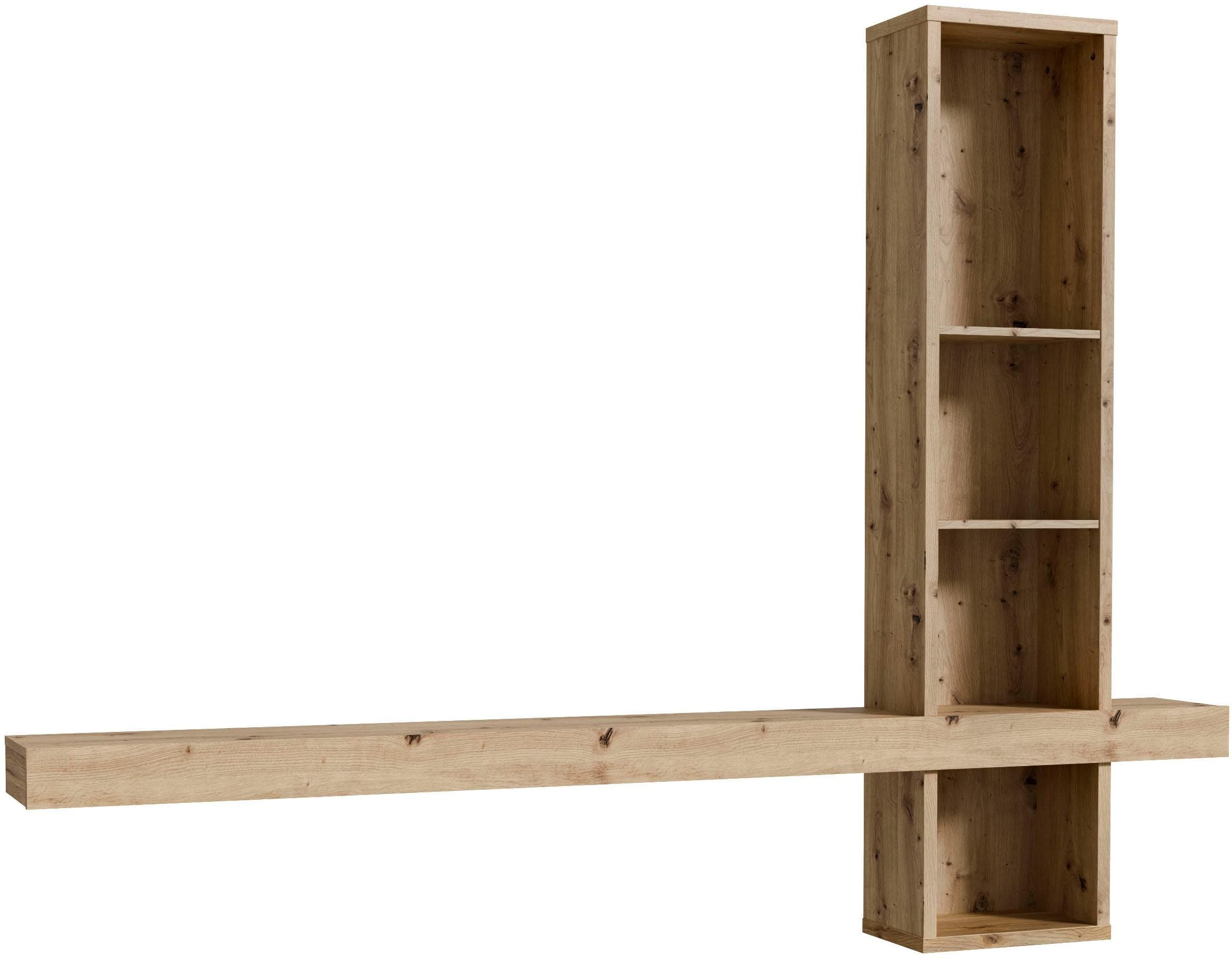 FORTE Louoto Hängeregal Braun Artisan Eiche 5 Ablageflächen