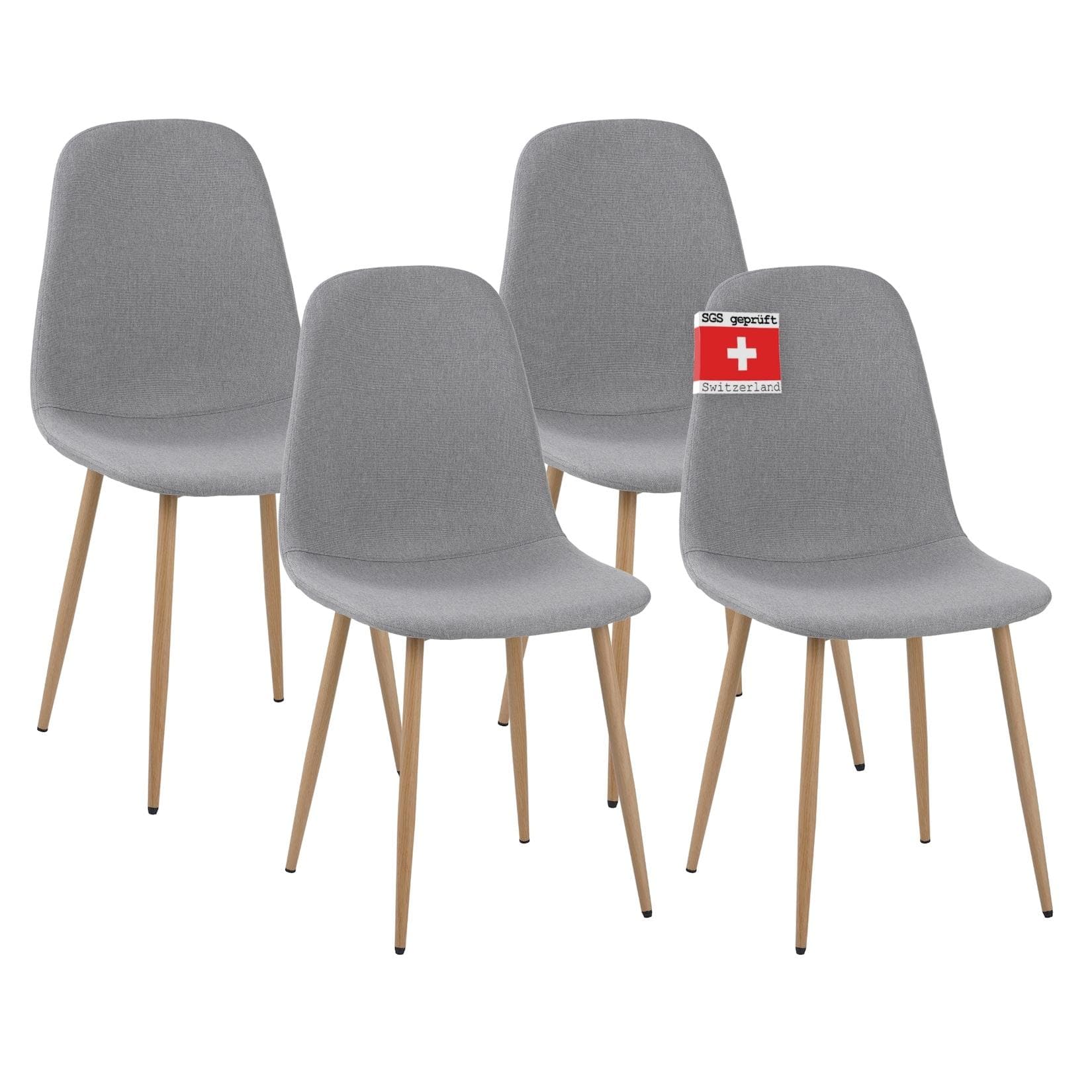 Albatros International Esszimmerstuhl FANO 4er Set Grau Stoff Metall