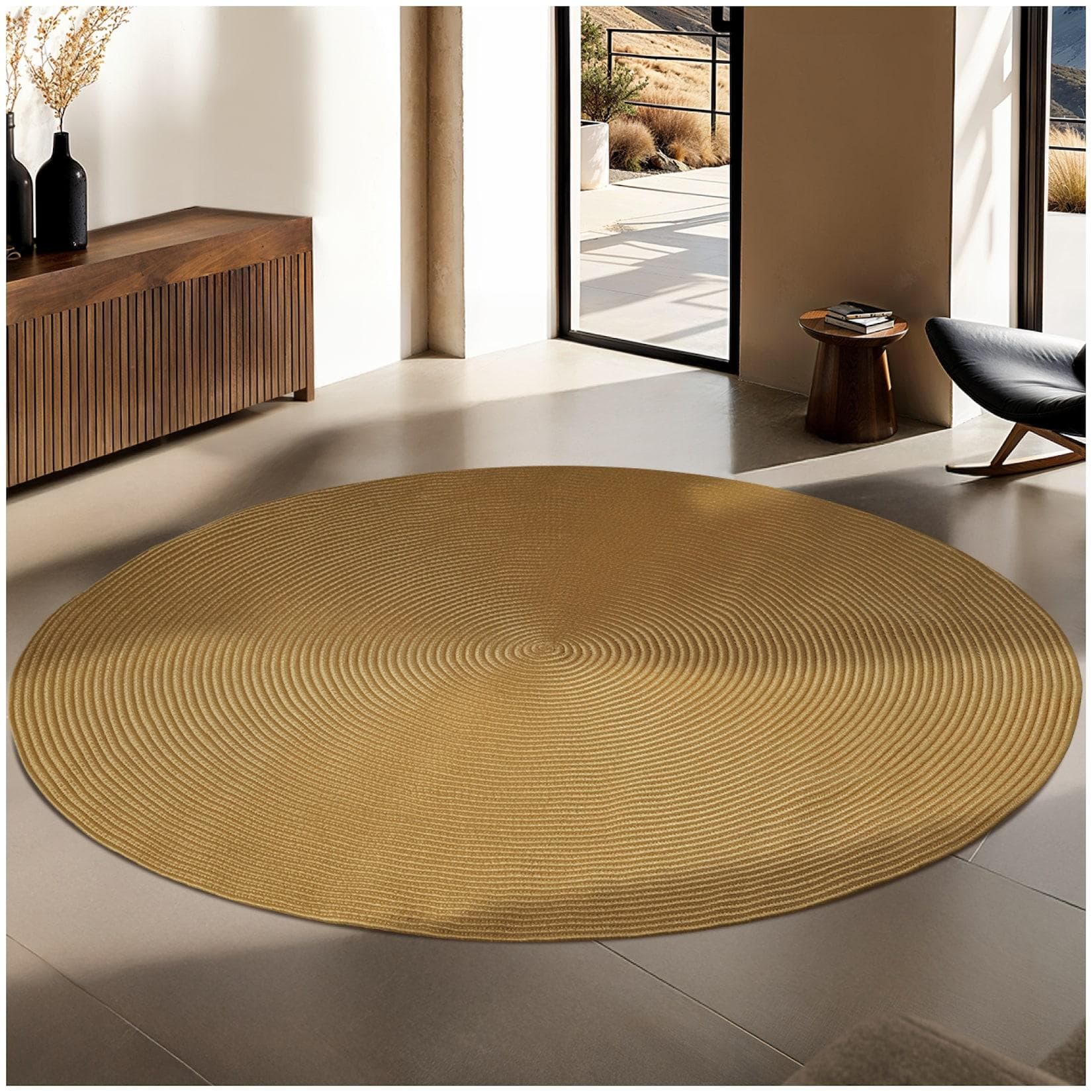TecTake Geflochtener Teppich Boho Optik Beige