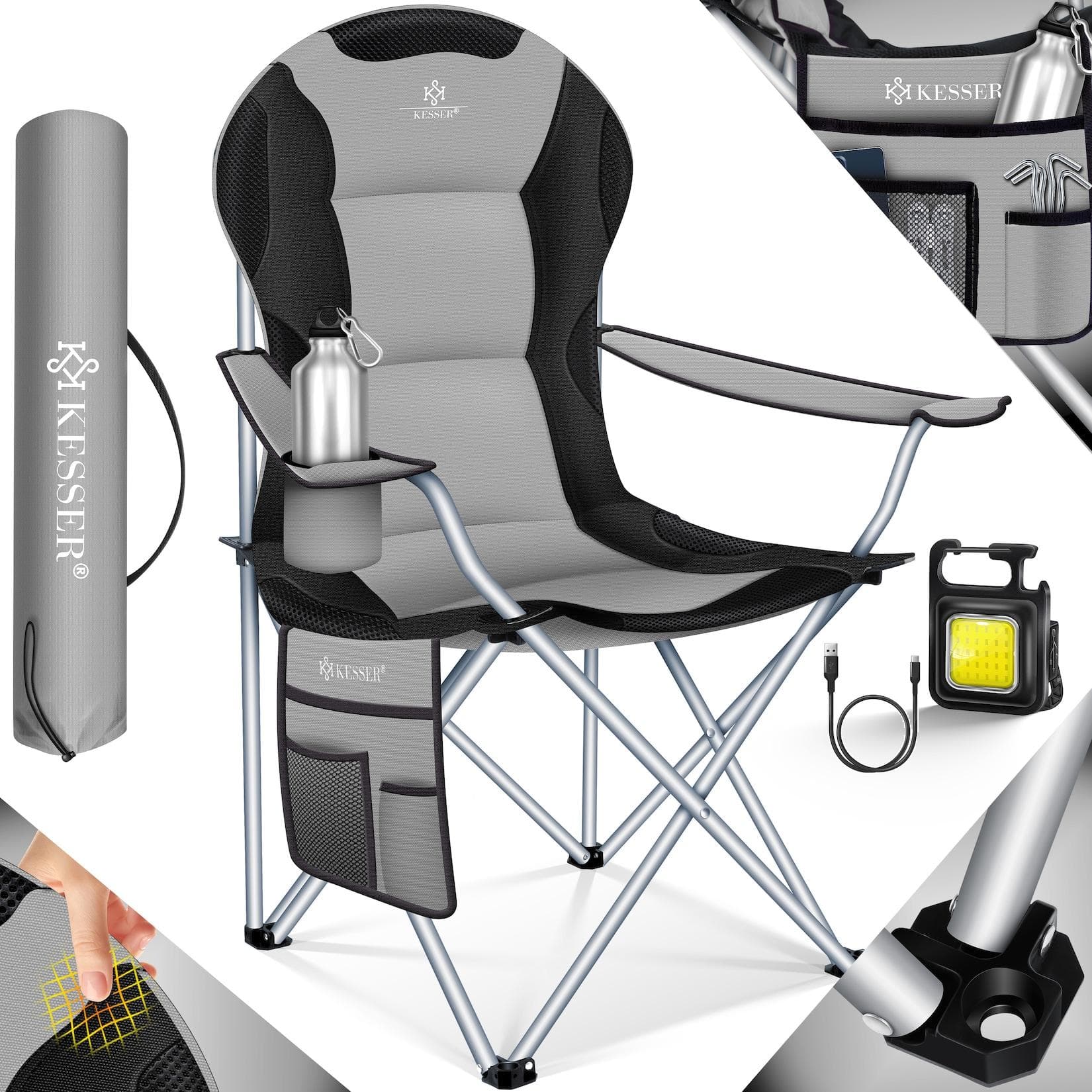 KESSER Campingstuhl Faltbar 150kg Tragkraft Grün