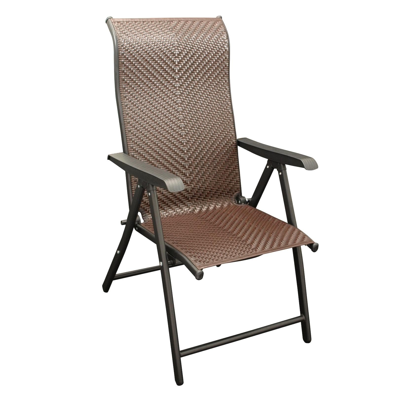 DEGAMO Klappsessel ANTIBES Hochlehner Metall Polyrattan Braun