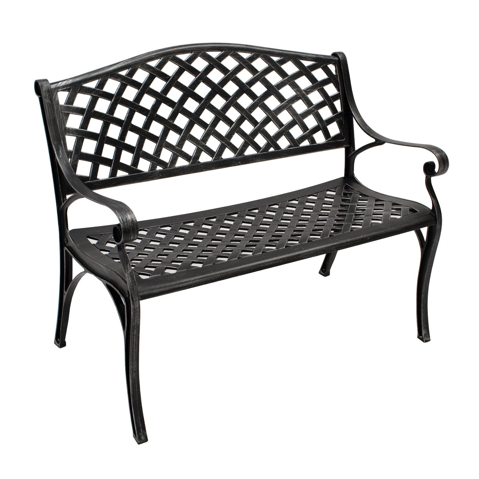 DEGAMO Gartenbank OXFORD Grau Aluminiumguss Wetterfest