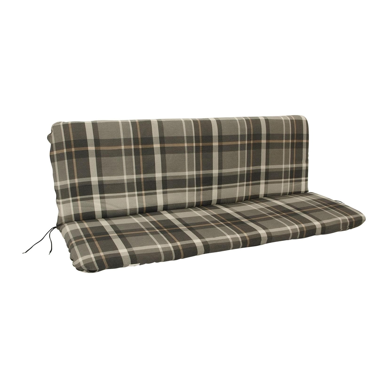 DEGAMO Auflage SEATTLE für Bank 3-sitzer grau/beige kariert