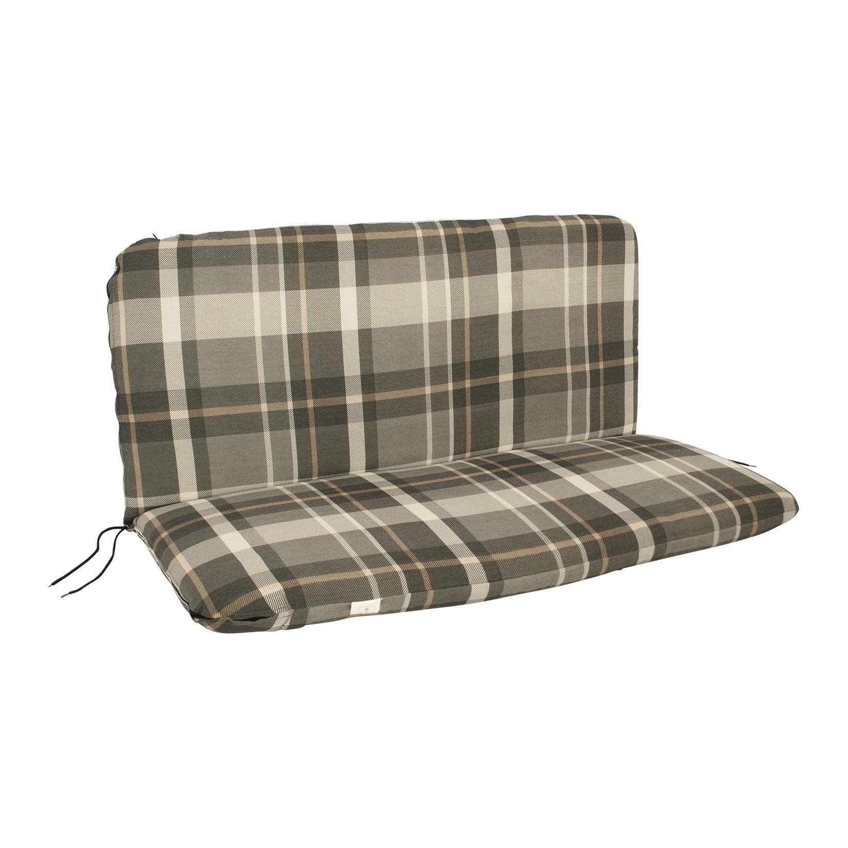 DEGAMO Auflage SEATTLE für Bank 2-sitzer grau/beige kariert