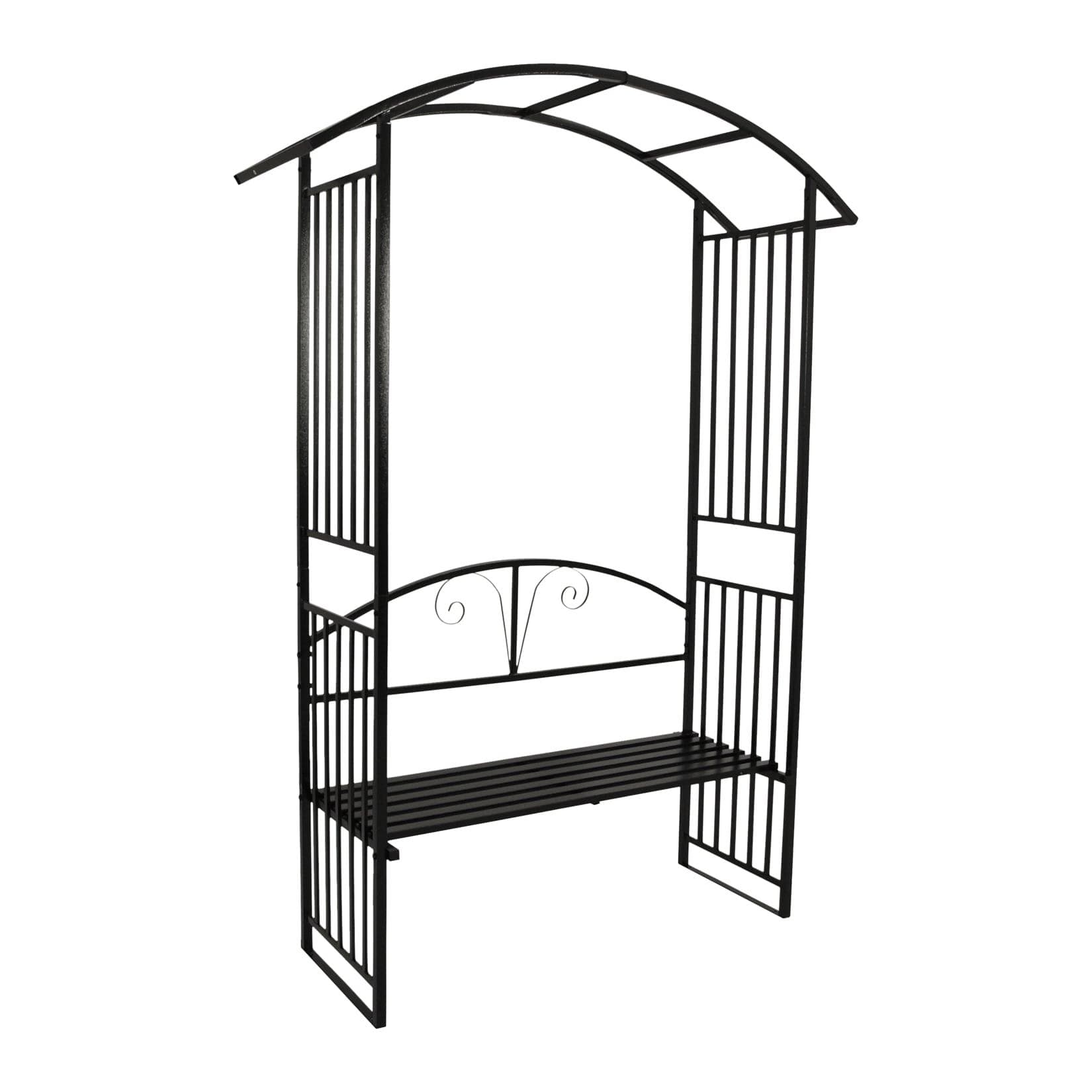 DEGAMO Rosenbogen AVIGNON 220x155cm mit Sitzbank Metall Schwarz