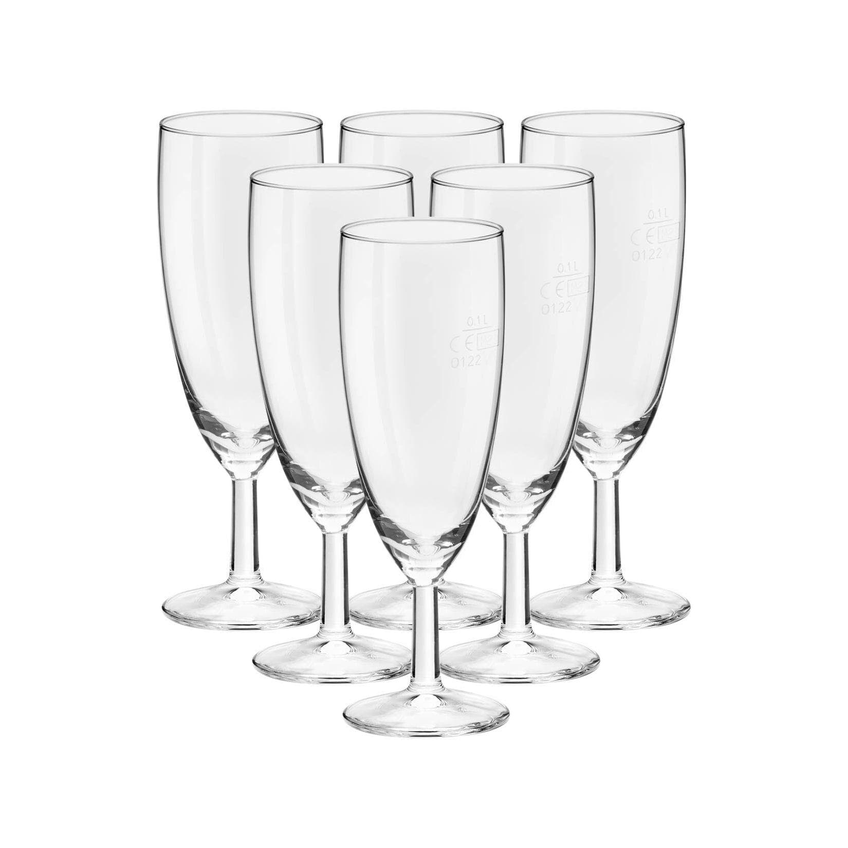 Van Well Sektglas Royalty 0,1l geeicht 6er Set transparent