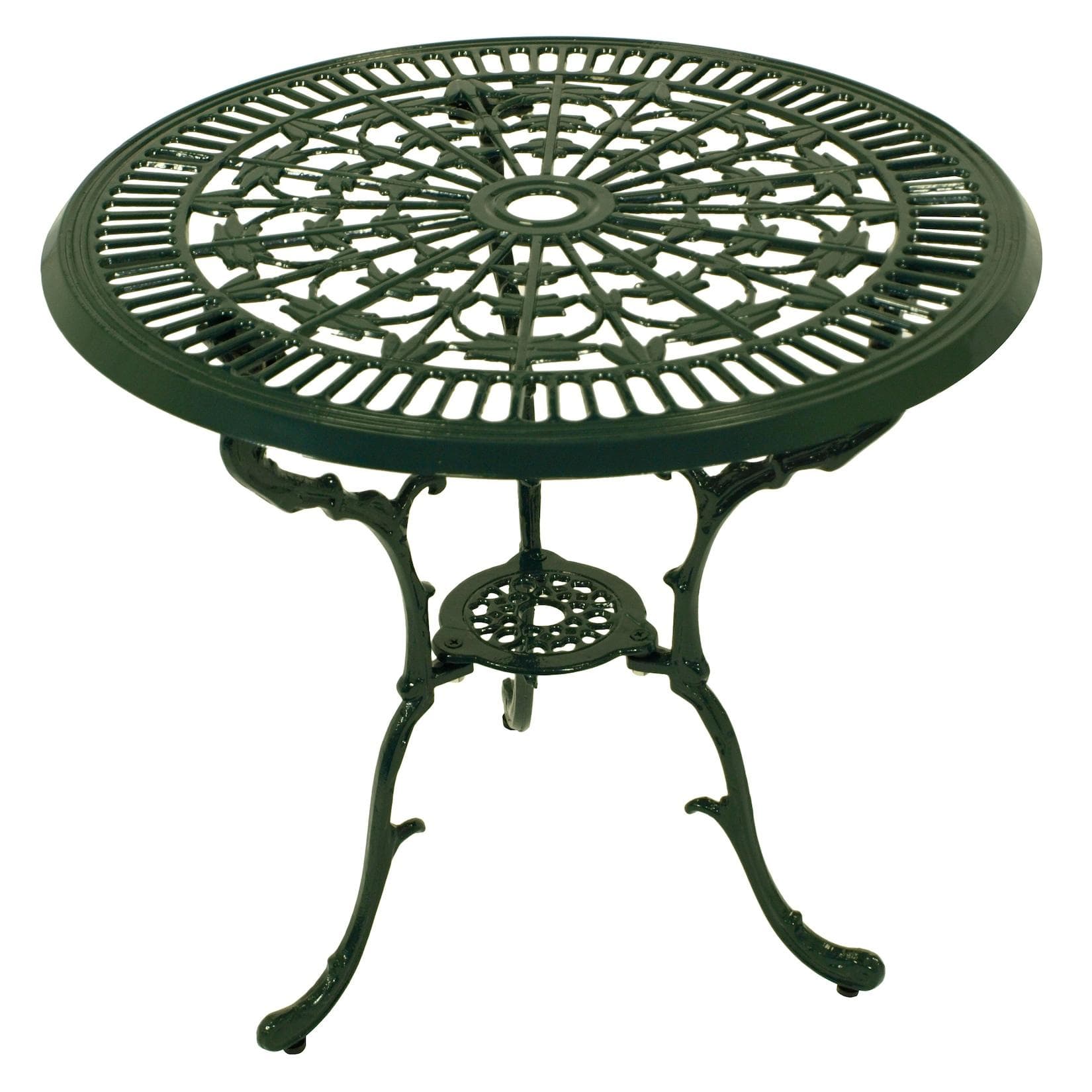 Jugendstil-Tisch aus Aluguss in Dunkelgrün