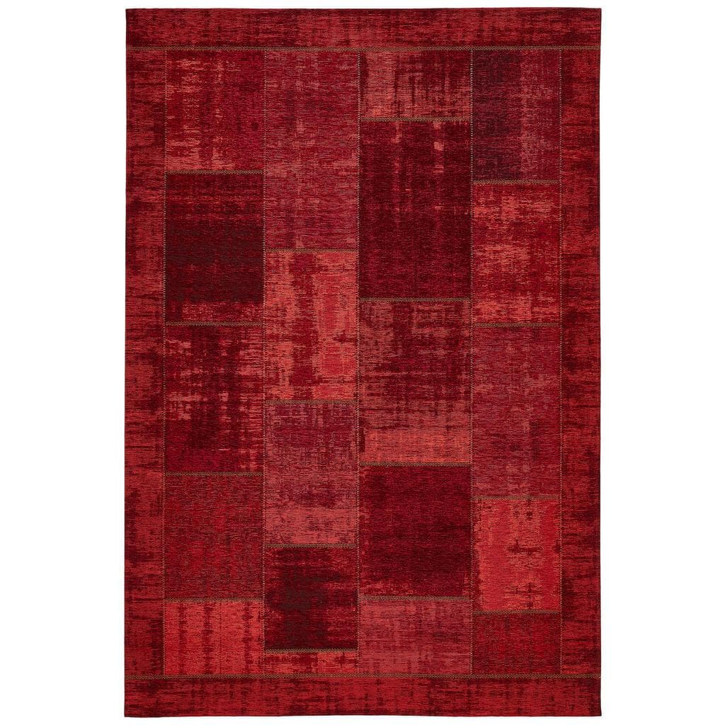 Novel Flachwebeteppich Dunkelrot Patchwork 130x190 cm