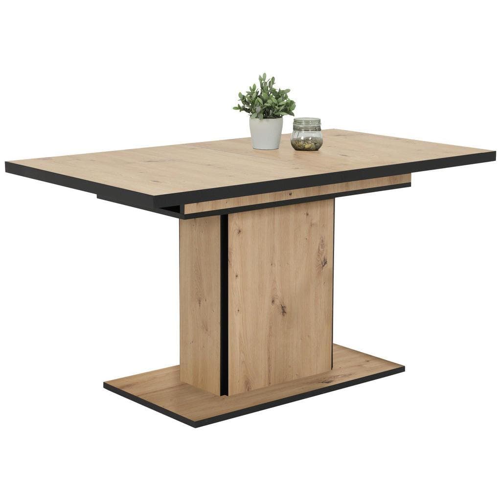 Carryhome Esstisch Schwarz Eiche Artisan Holzwerkstoff Rechteckig Ausziehbar