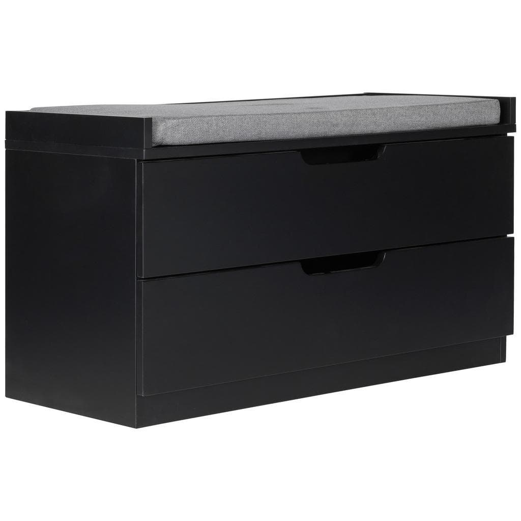Mid.you Garderobenbank Grau/Schwarz Textil 1-Sitzer 2 Schubladen