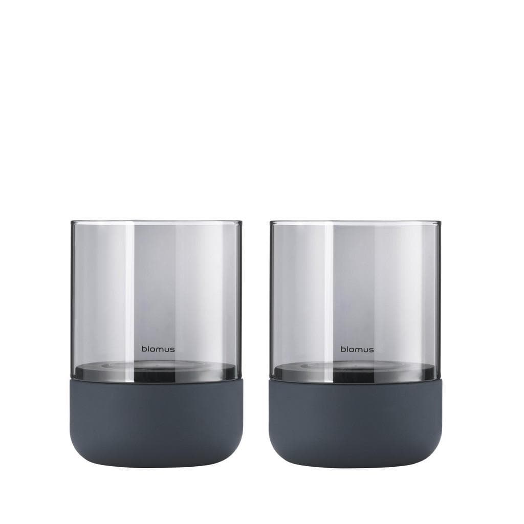 blomus CALMA Windlicht 2er Set Steel Gray Smoke