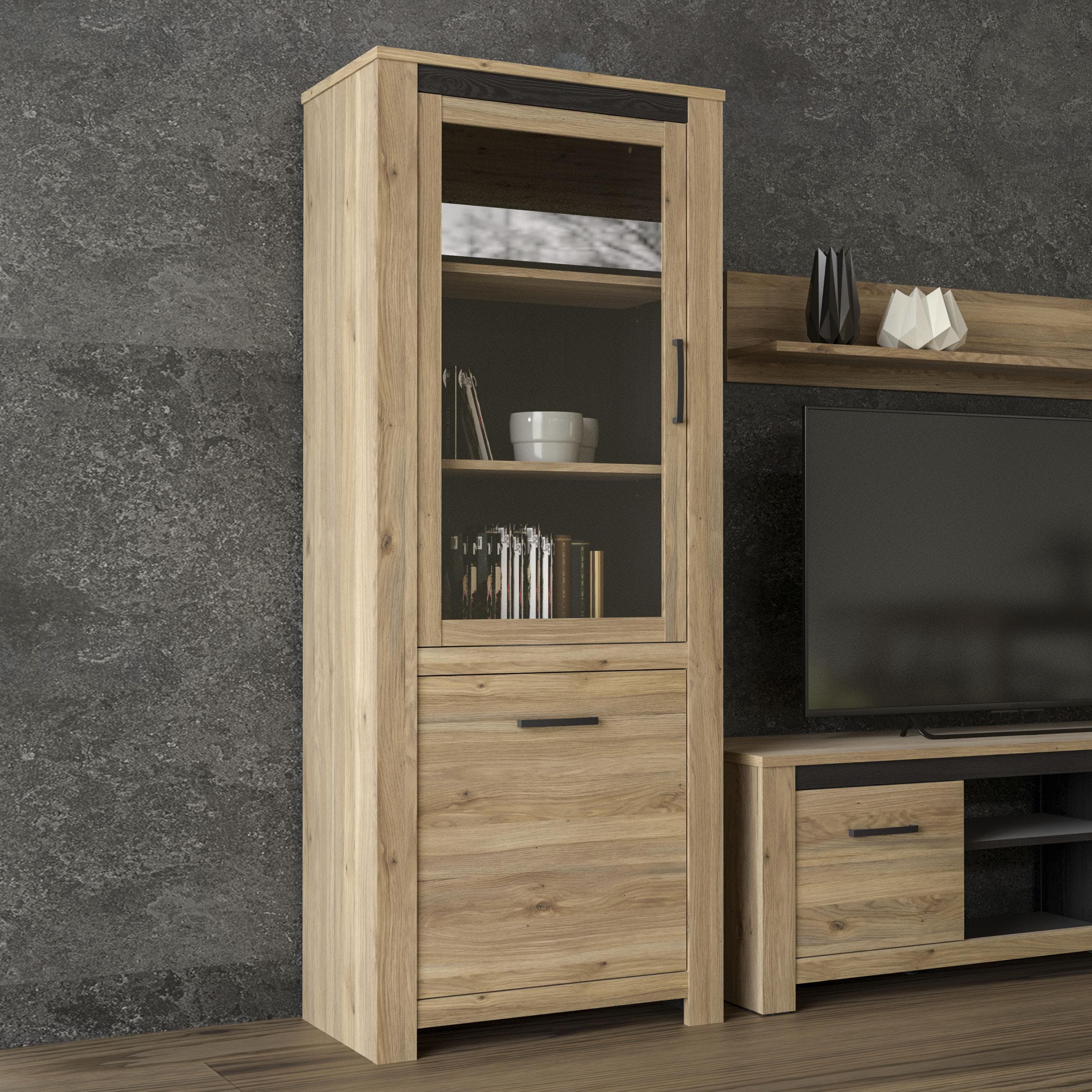 FORTE Highboard San Cayetano Braun Matt mit 5 Fächern