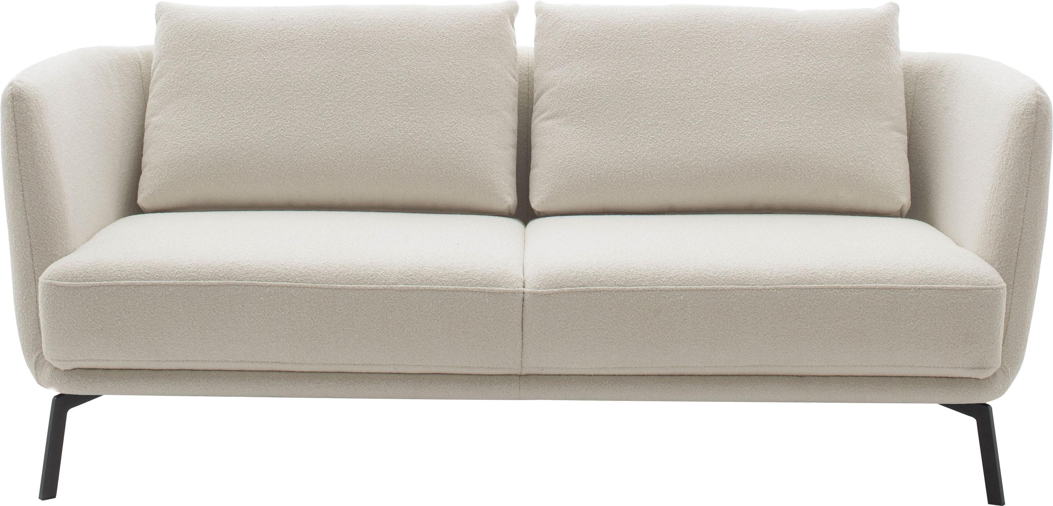 Schöner Wohnen Pearl 2,5-Sitzer Sofa Weiß Bouclé Metallfüße