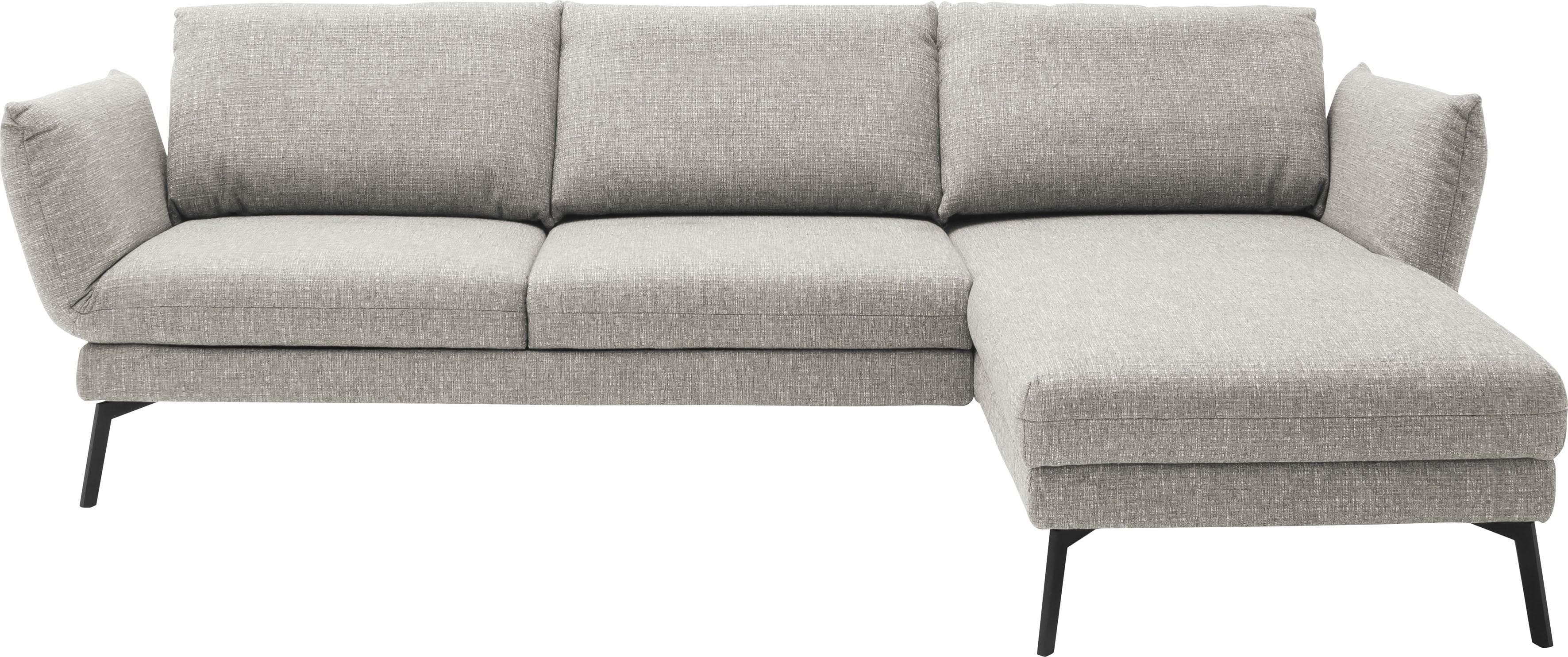 SCHÖNER WOHNEN Ecksofa Spin Multifunktionssofa L-Form Grau Taupe USB-Anschluss